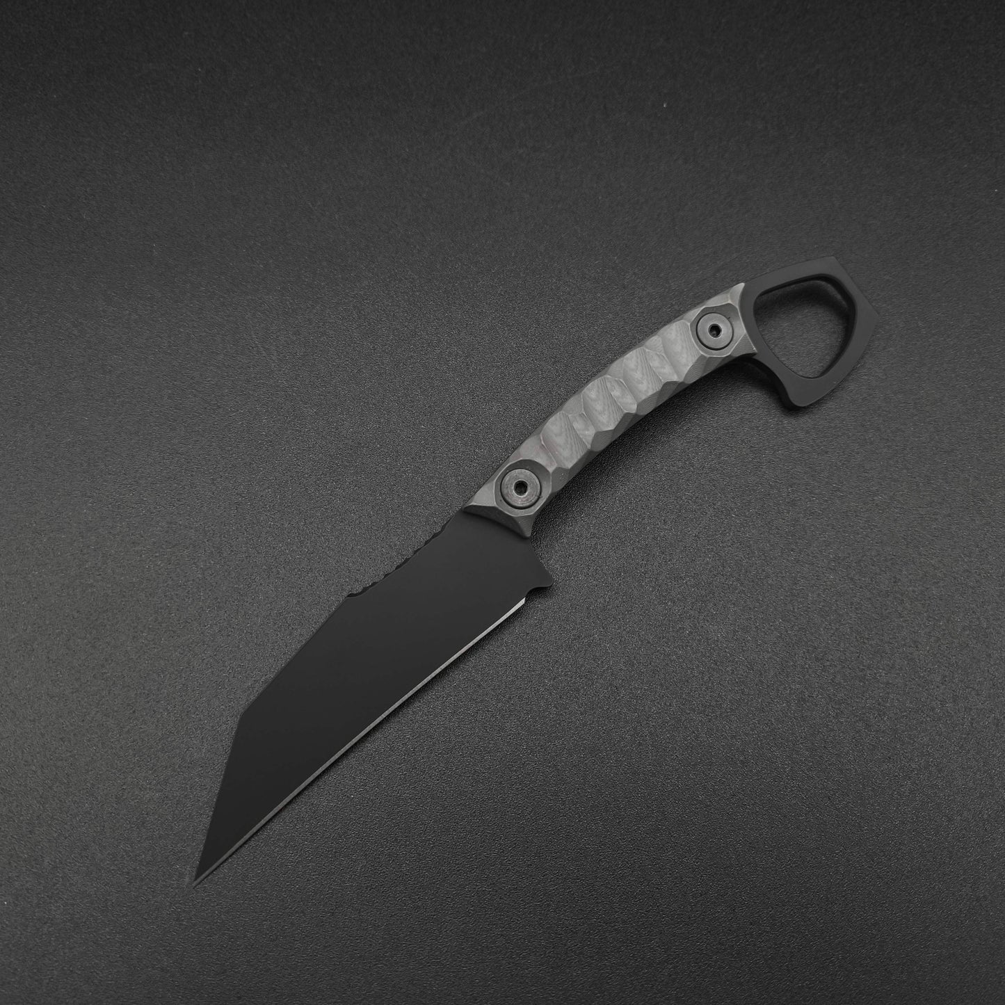 Half Face Blades SHPOS Grey with Red G10 liner, armor black cerakote 2