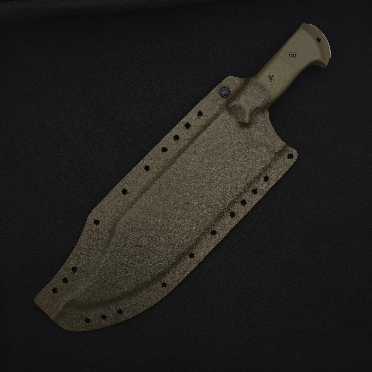 Work Tuff Gear Hellion K329 - Dark Washed, ODG Grip, Green Sheath
