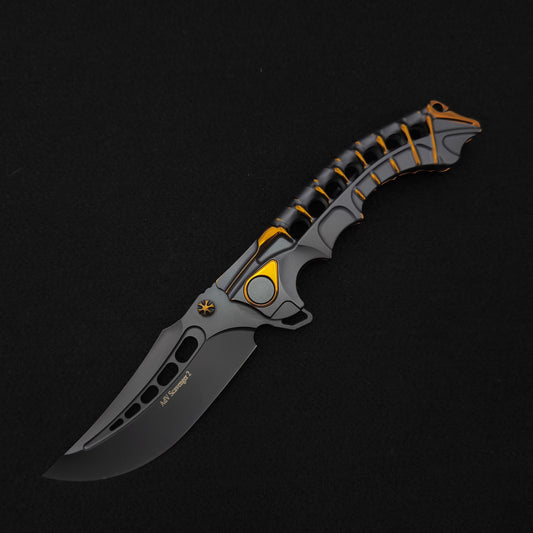 ADV Scavenger Gen 2, Integral Titanium Handle, Kal-Gard and Gold Finish, M390 1
