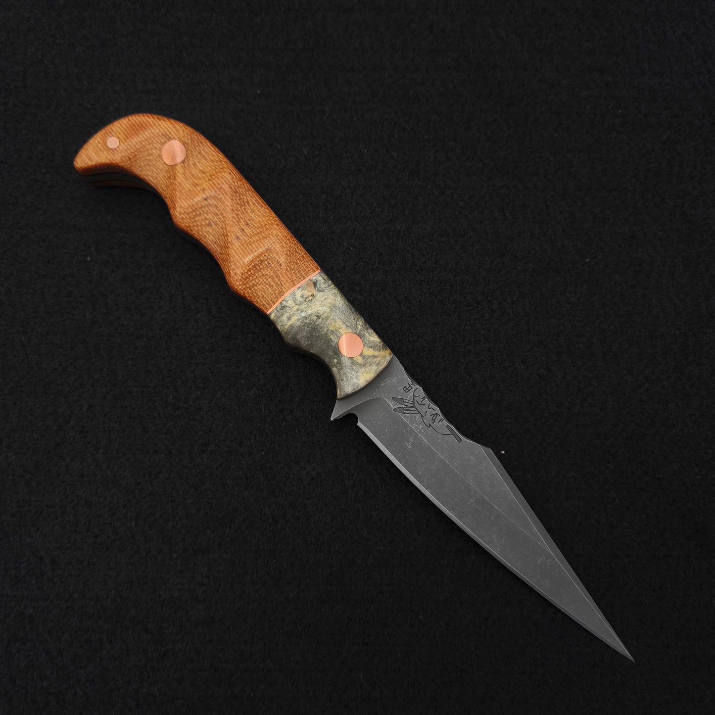 Half Face Blades Senator Buckeye Burl, Vintage Westinghouse Butterscotch Micarta 1
