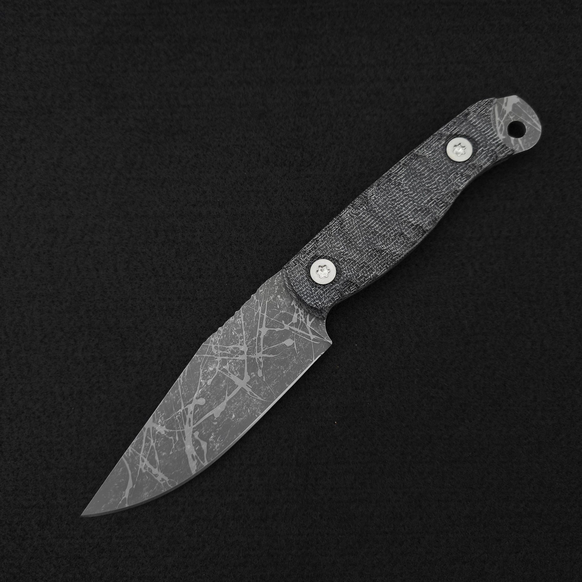 Half Face Blades Crow Scalper Black Canvas Micarta 2