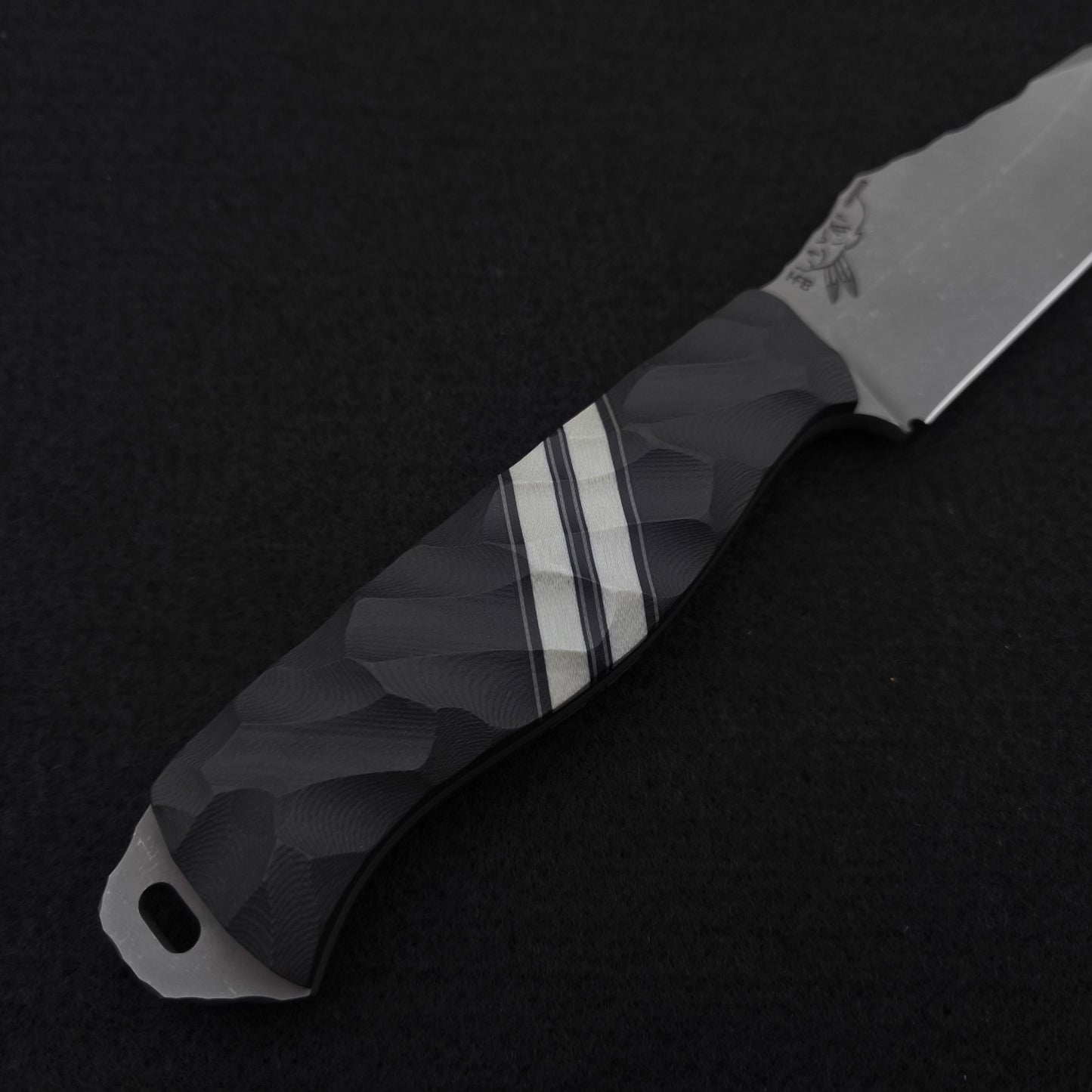 Half Face Blades Field Knife Black G10 and White G10 Split