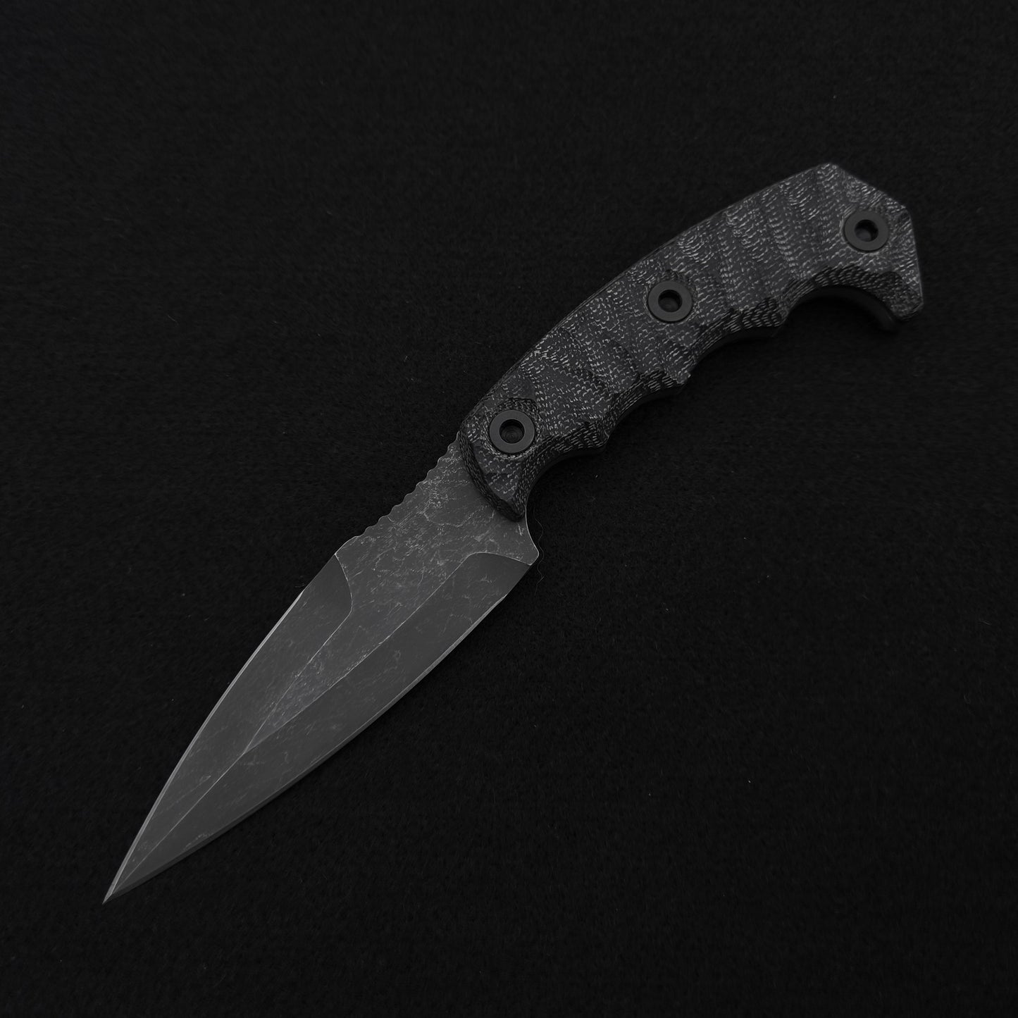 Half Face Blades HUMINT 4" Black Canvas Micarta 2