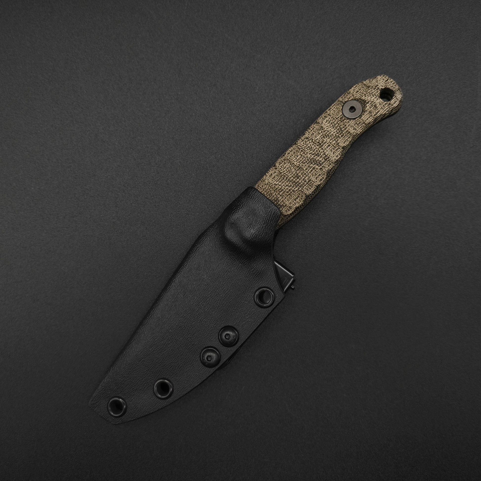 Half Face Blades Feather Light OD Green Burlap Micarta, Midnight Bronze 3
