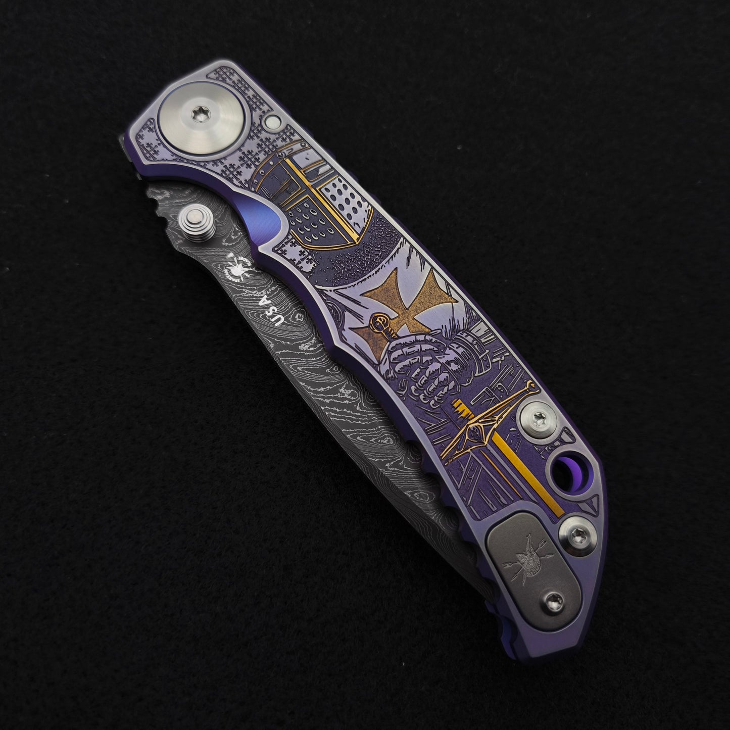 Spartan Blades Harsey Folder SF5 Custom Chad Nichols Damascus Templar Special Edition 4