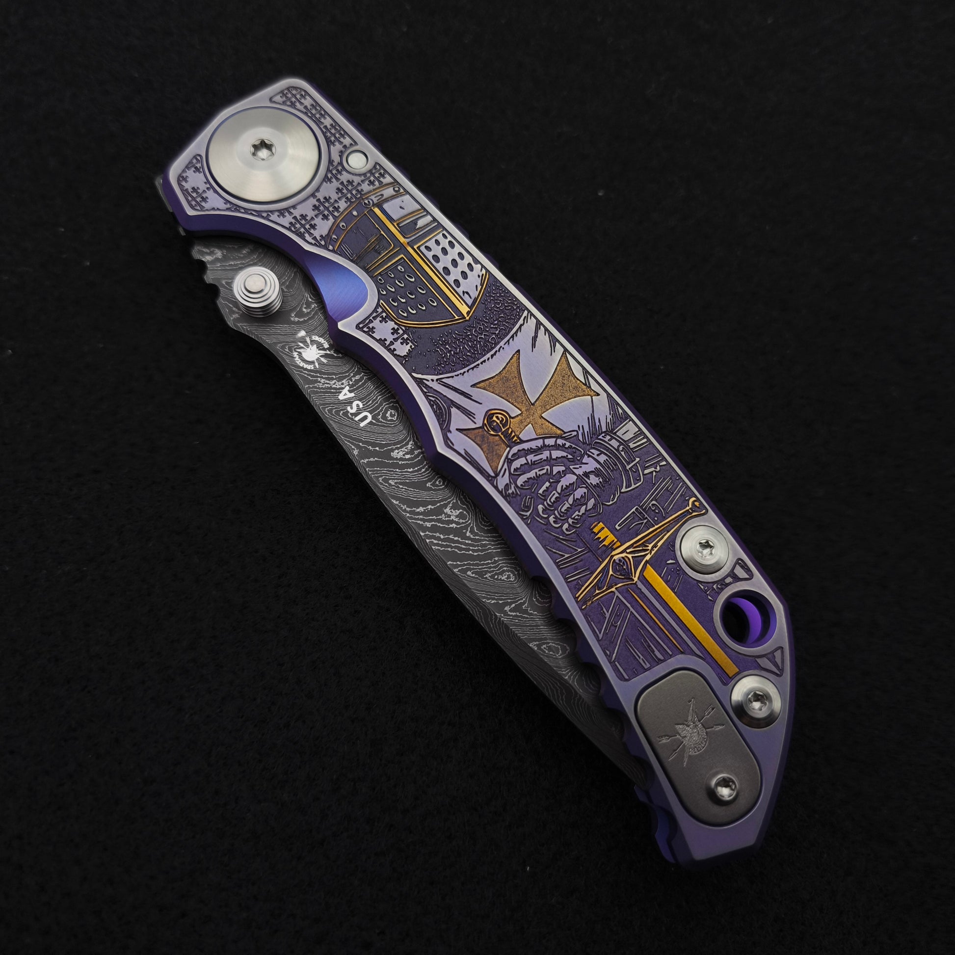 Spartan Blades Harsey Folder SF5 Custom Chad Nichols Damascus Templar Special Edition 4