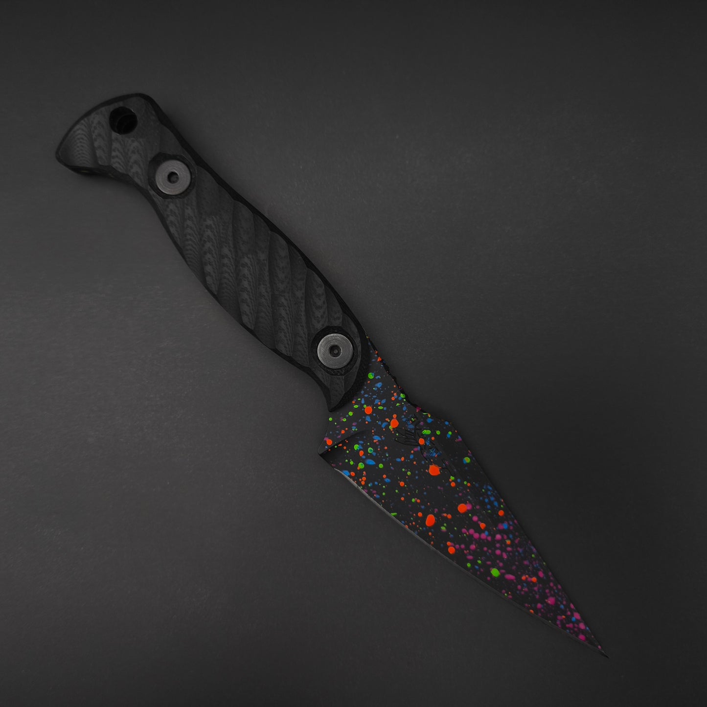 Half Face Blades Gulo Gulo, Black G10, 80's RAD Splatter Cerakote 1