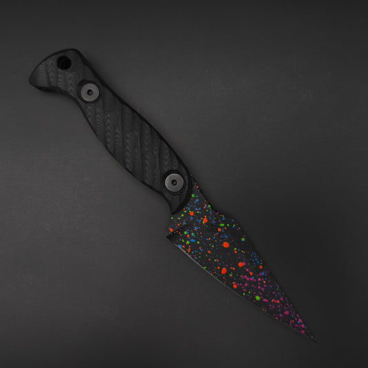 Half Face Blades Gulo Gulo, Black G10, 80's RAD Splatter Cerakote 1
