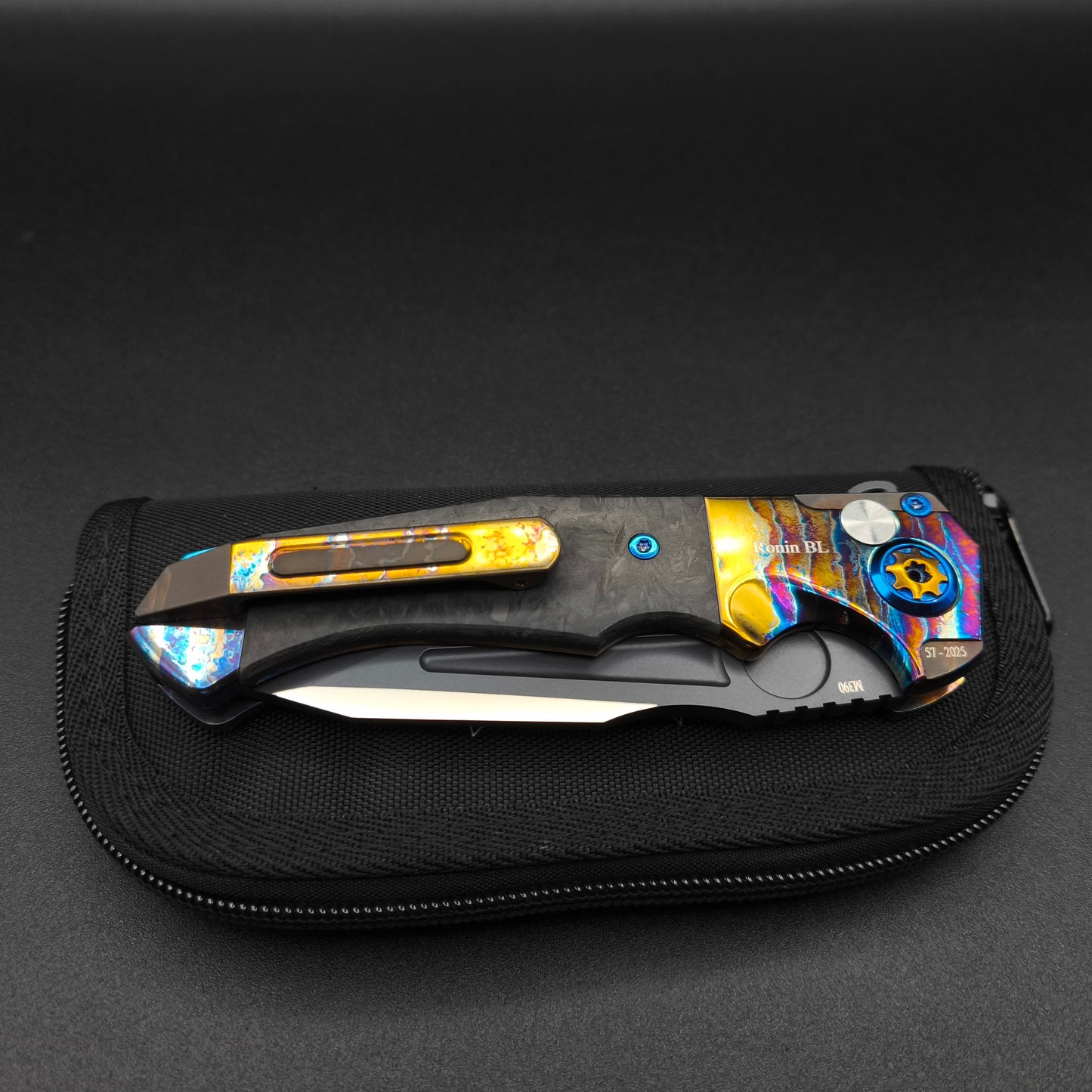 ADV Ronin Acid Rain, Carbon Fiber with Orange Cross, M390