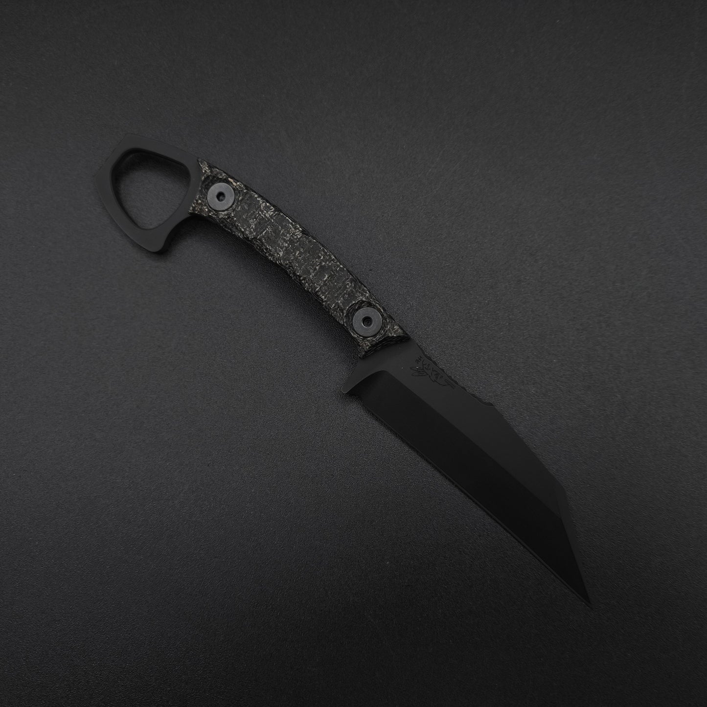 Half Face Blades SHPOS Black Burlap Micarta, Armor Black cerakote 1