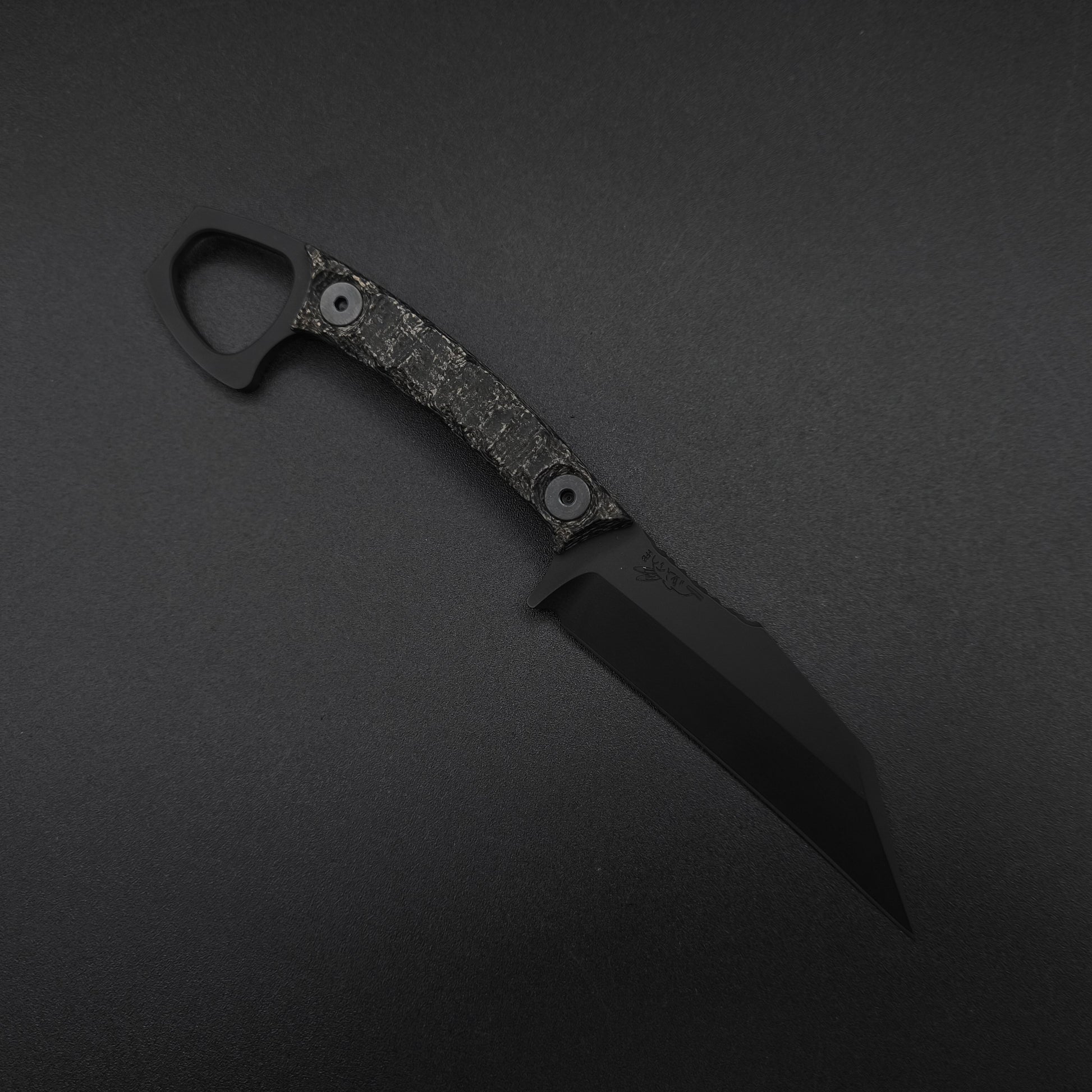 Half Face Blades SHPOS Black Burlap Micarta, Armor Black cerakote 1