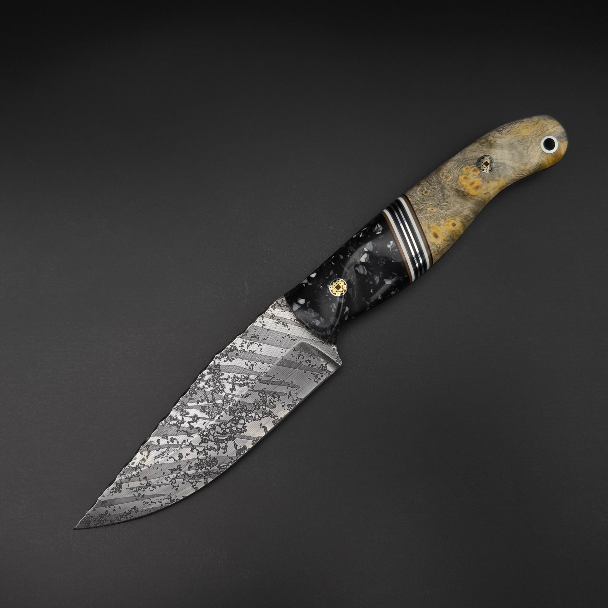 Half Face Blades Crow Jr White and Grey Fleck Resin and Buckeye 2