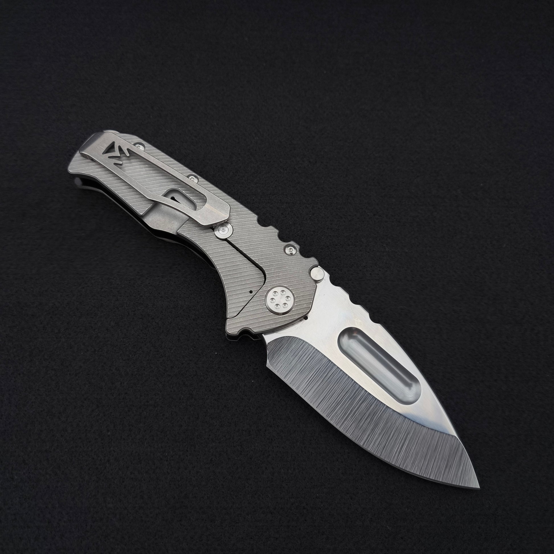 Medford Praetorian Ti-C Tumbled Drop Point, Black Tan Contoured G10 Titan 2