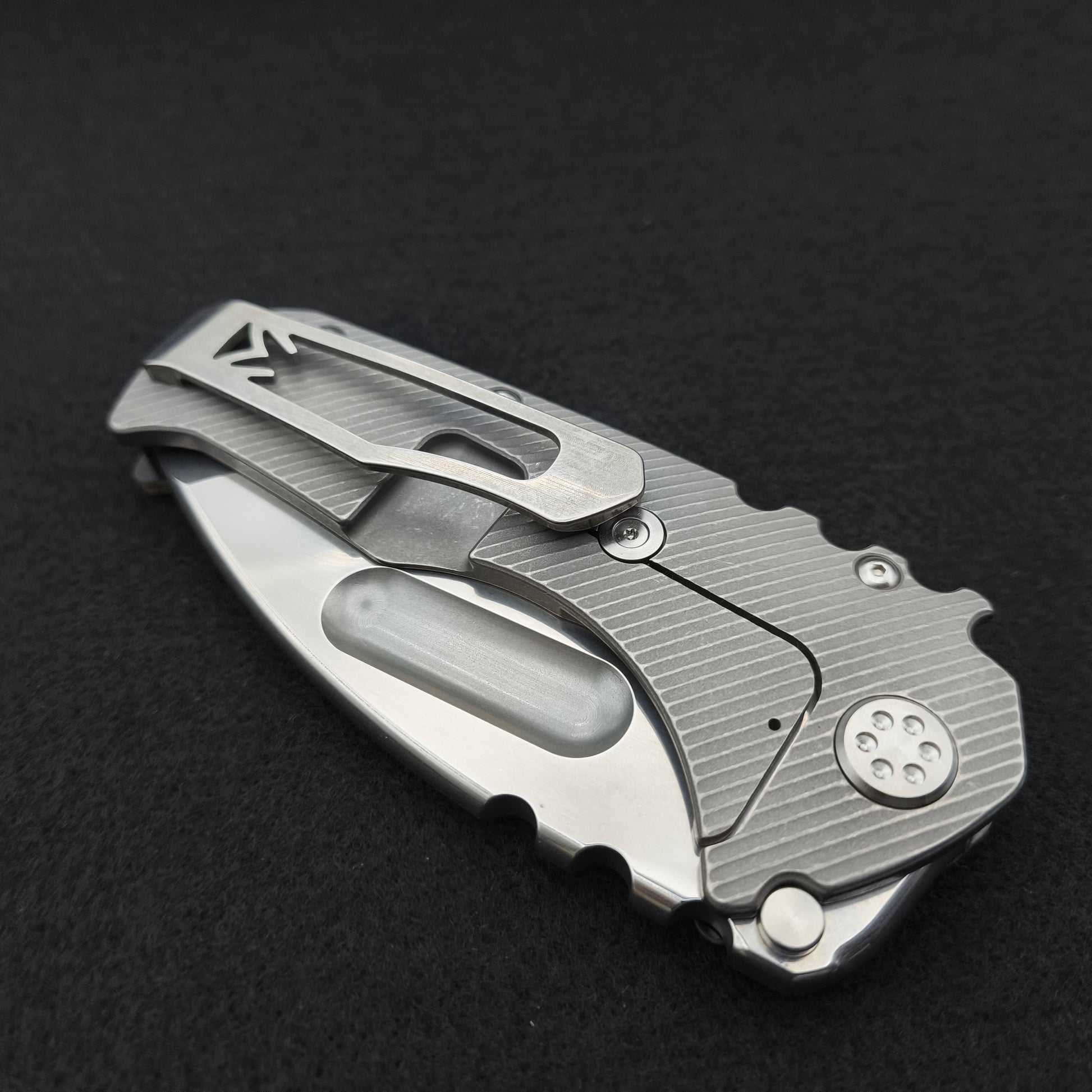 Medford Praetorian Ti-C Tumbled Tanto, Black Tan Contoured G10 Titan 5