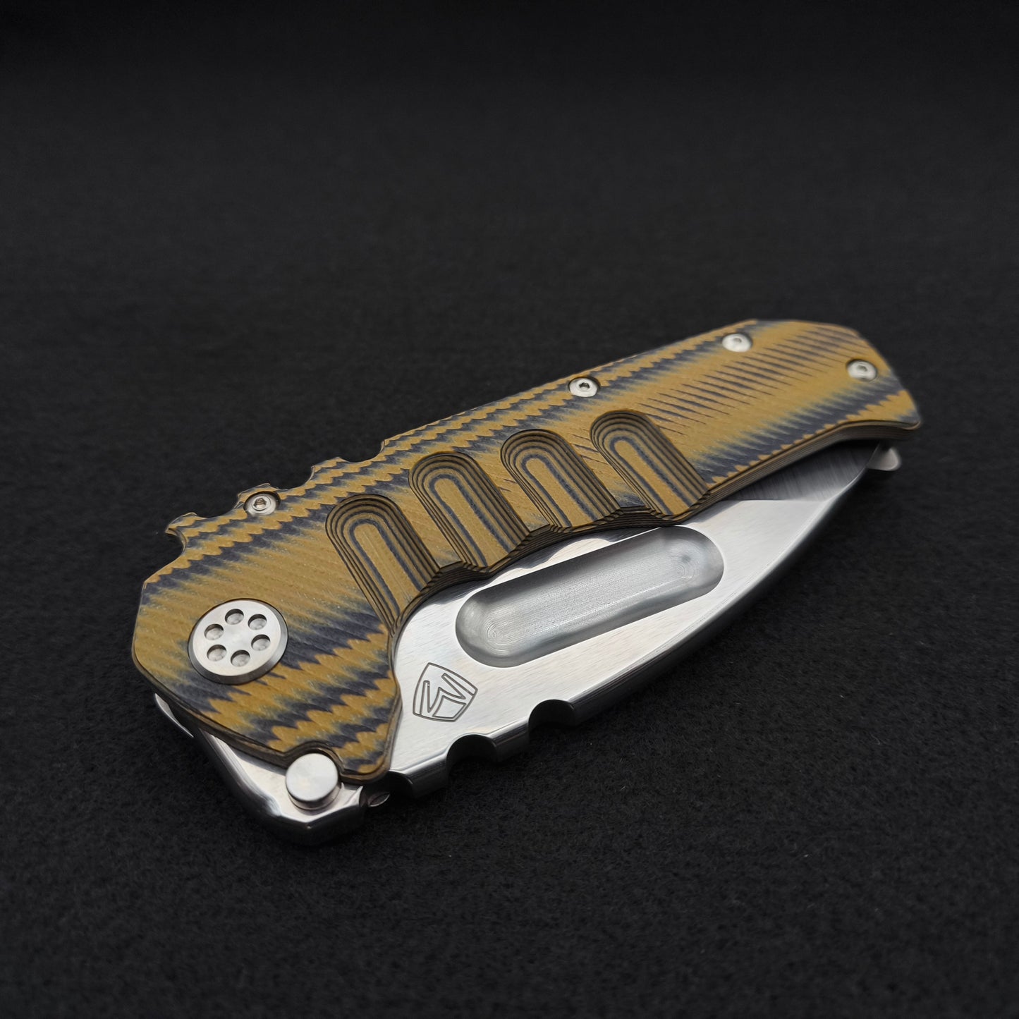 Medford Praetorian Ti-C Tumbled Drop Point, Black Tan Contoured G10 Titan 5