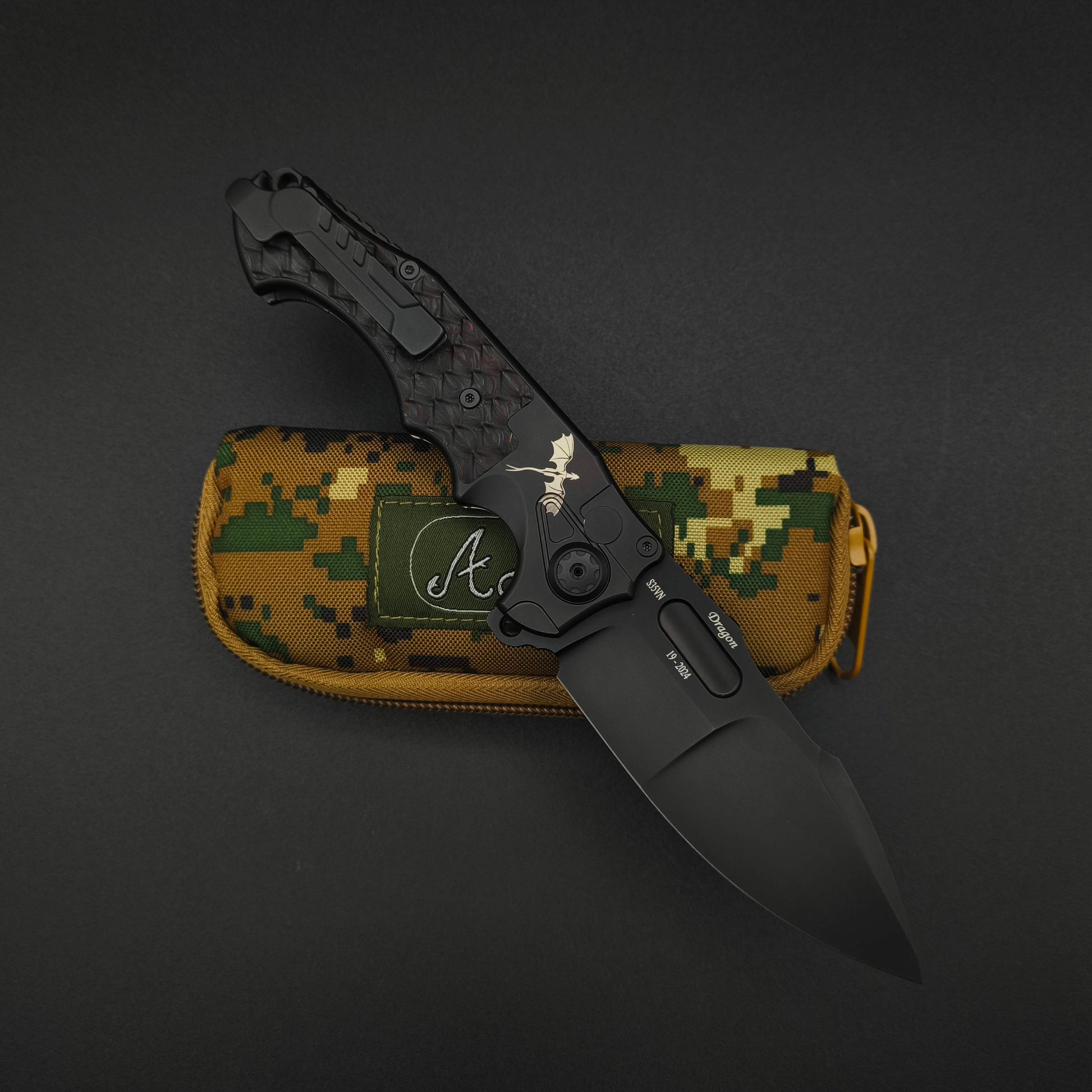 ADV Pitboss 3 Black and Red Carbon Fiber Dragon Scales 2