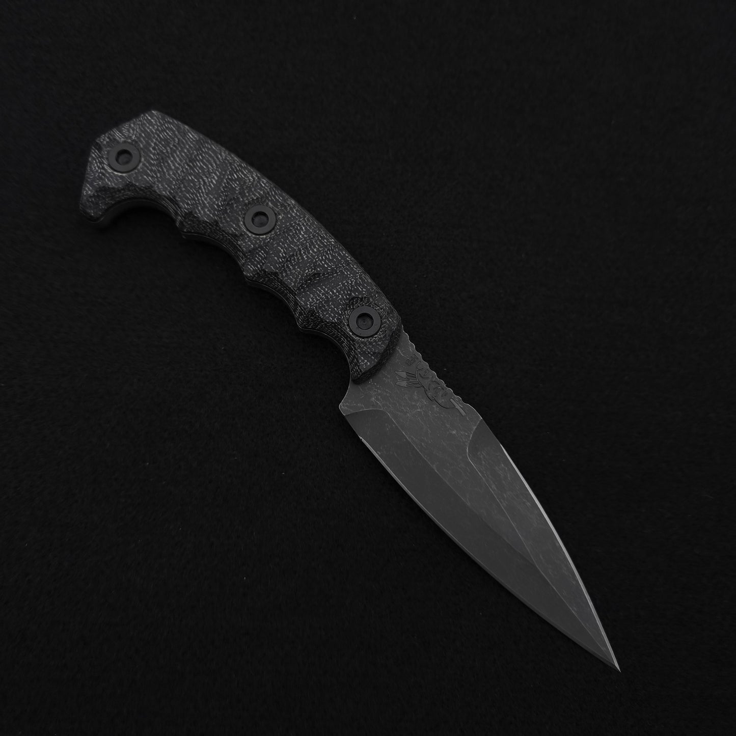 Half Face Blades HUMINT 4" Black Canvas Micarta 1