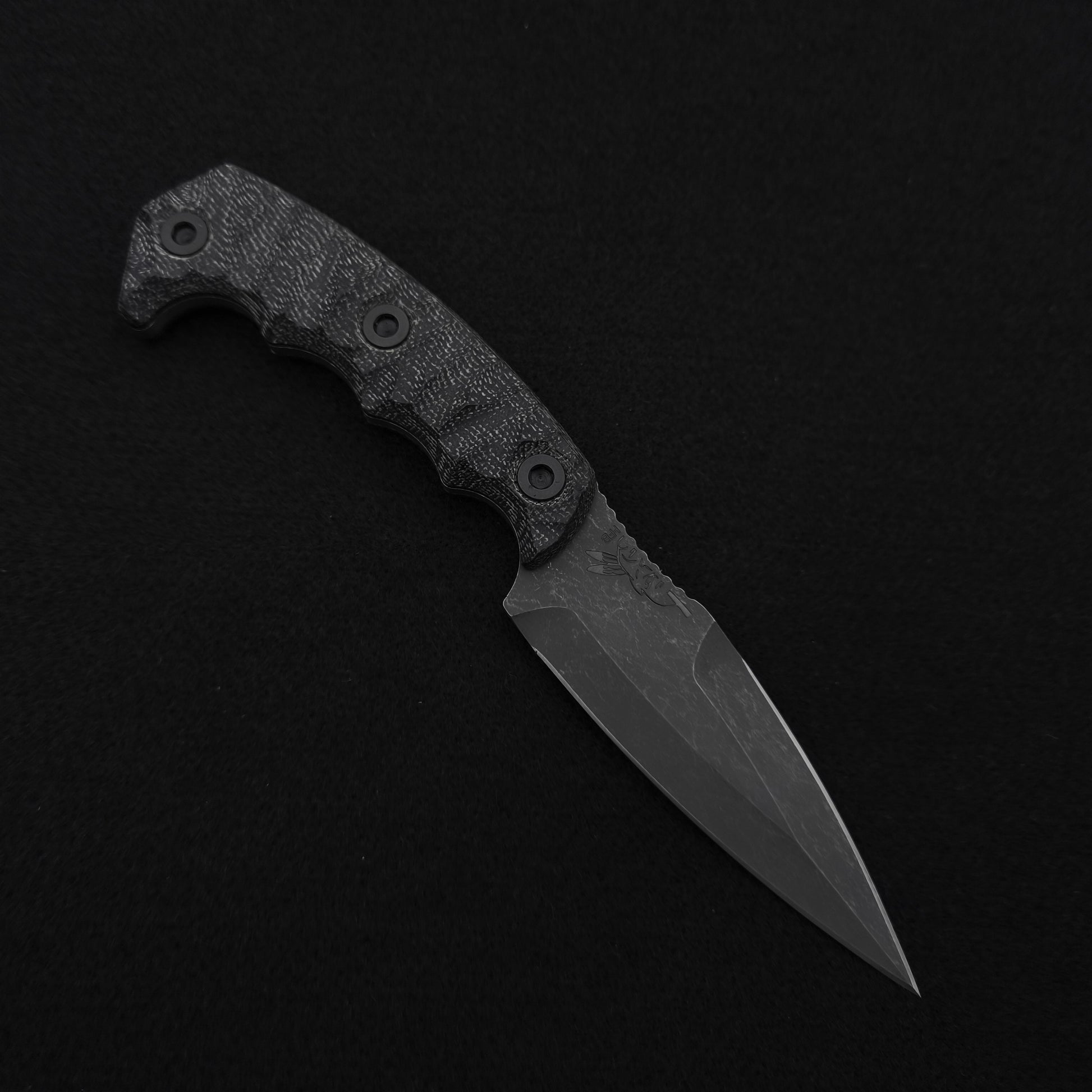 Half Face Blades HUMINT 4" Black Canvas Micarta 1