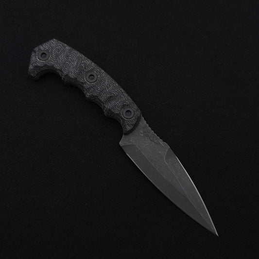 Half Face Blades HUMINT 4" Black Canvas Micarta 1