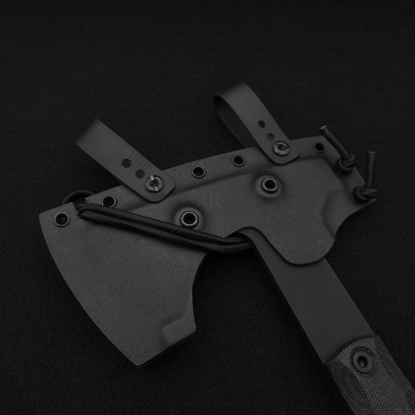 Half Face Blades Howler Hawk, Black Canvas Micarta, Armor Black Cerakote 5