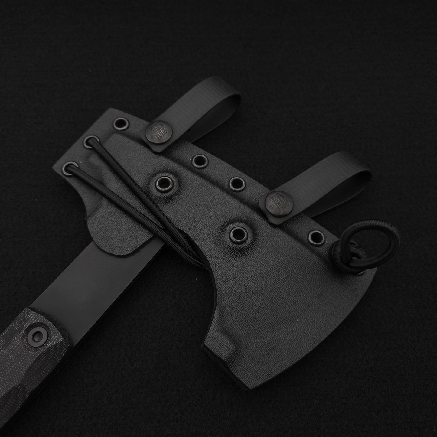 Half Face Blades Howler Hawk, Black Canvas Micarta, Armor Black Cerakote 4
