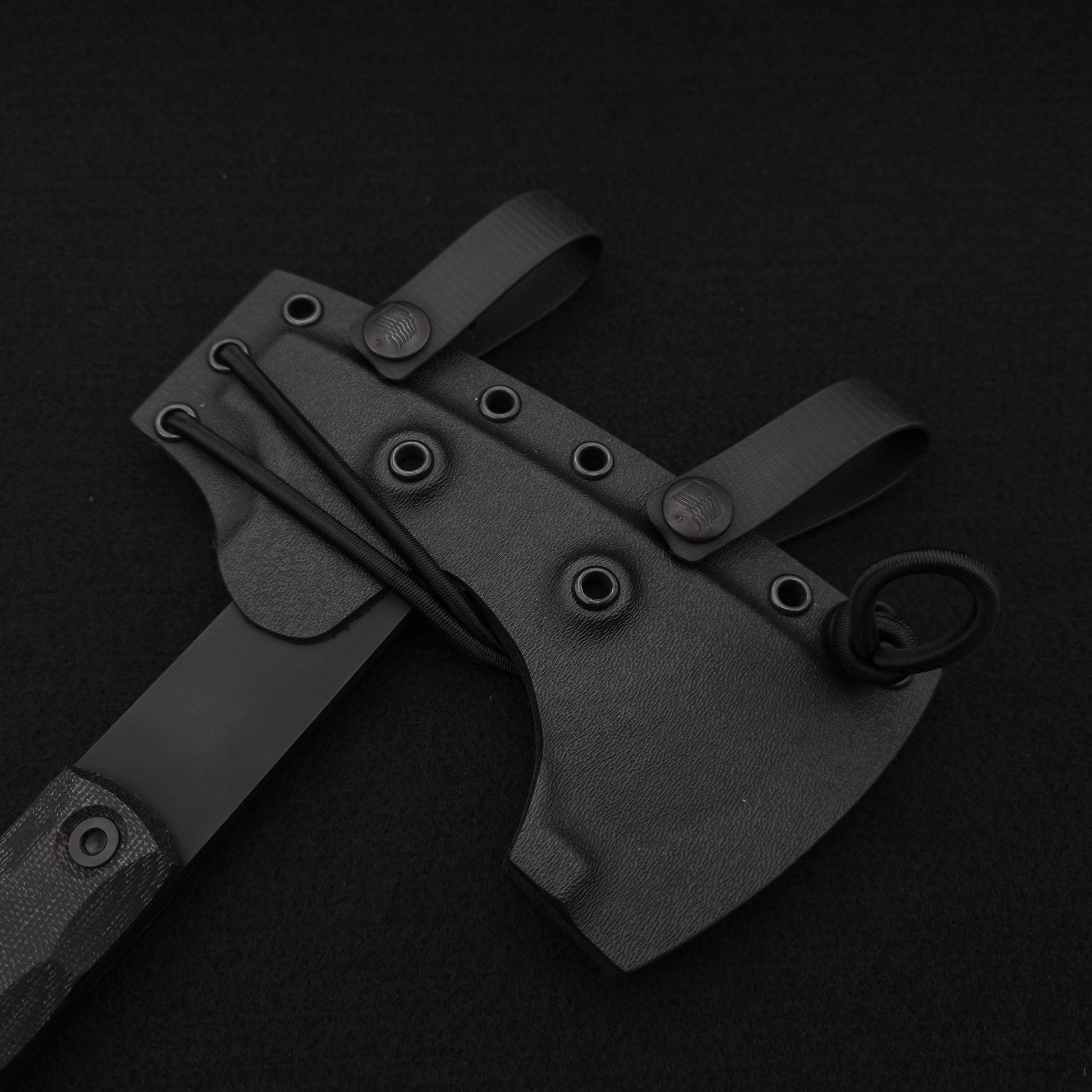 Half Face Blades Howler Hawk, Black Canvas Micarta, Armor Black Cerakote 4