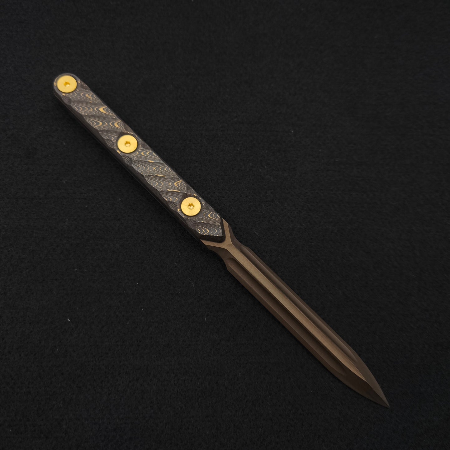 Half Face Blades OSS Spike, Gold Camo Carbon Fiber, Midnight Bronze Cerakote 1