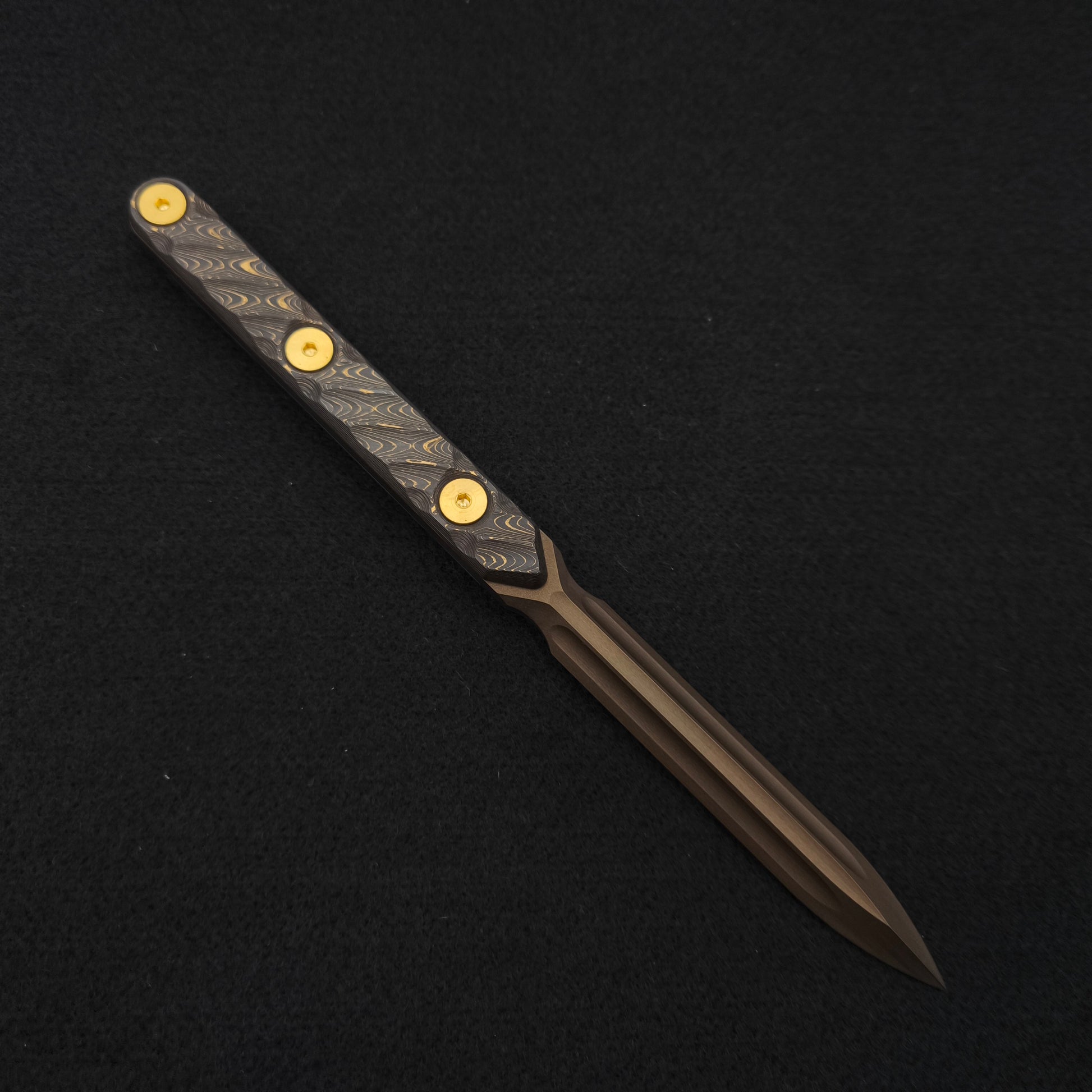 Half Face Blades OSS Spike, Gold Camo Carbon Fiber, Midnight Bronze Cerakote 1