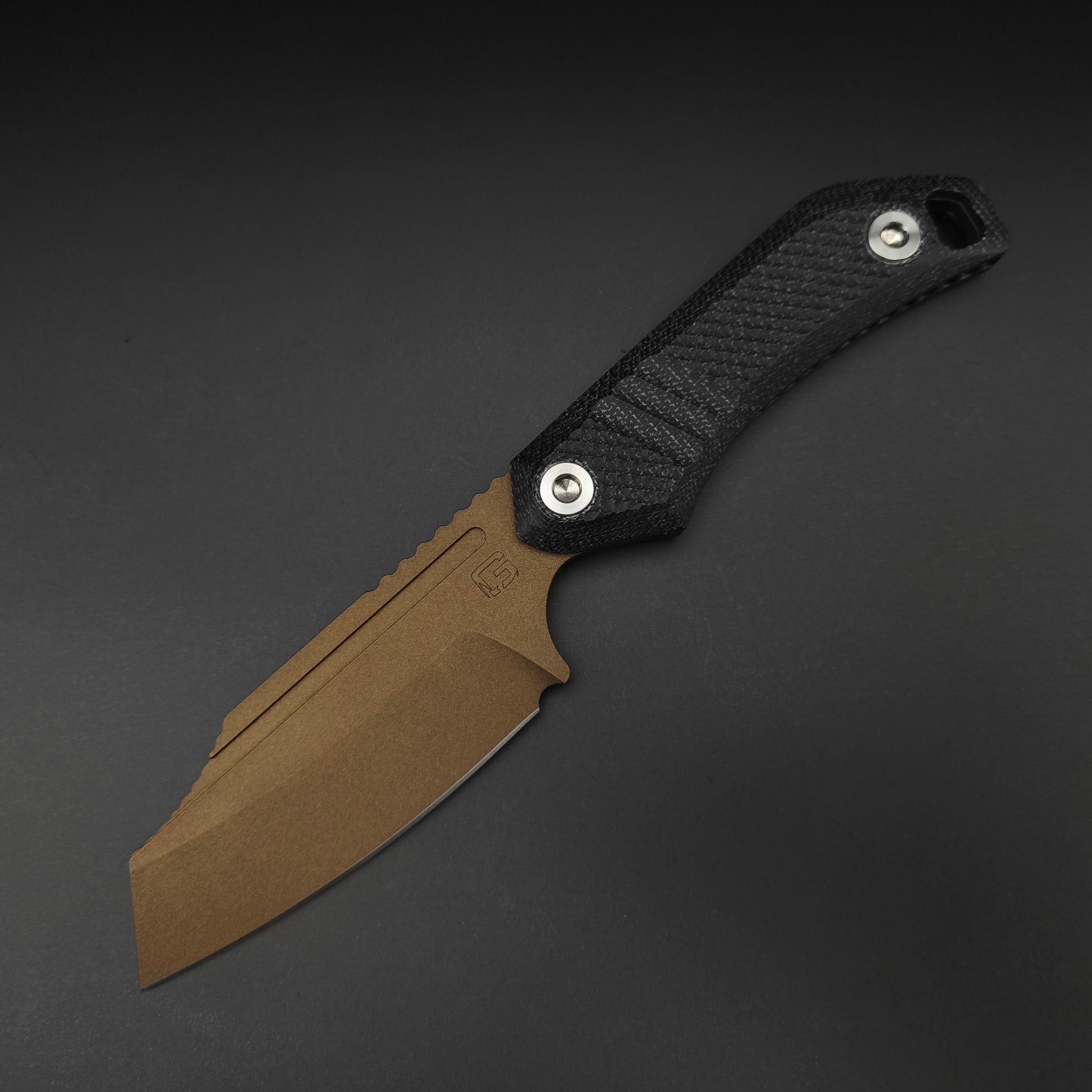 Half Face Blades Saxon Black Canvas Micarta, Midnight Bronze 2