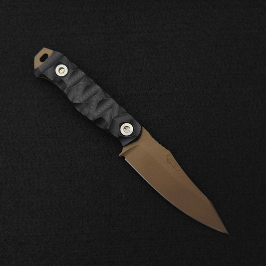 Half Face Blades Field Knife Jr Black G10, Midnight Bronze 1