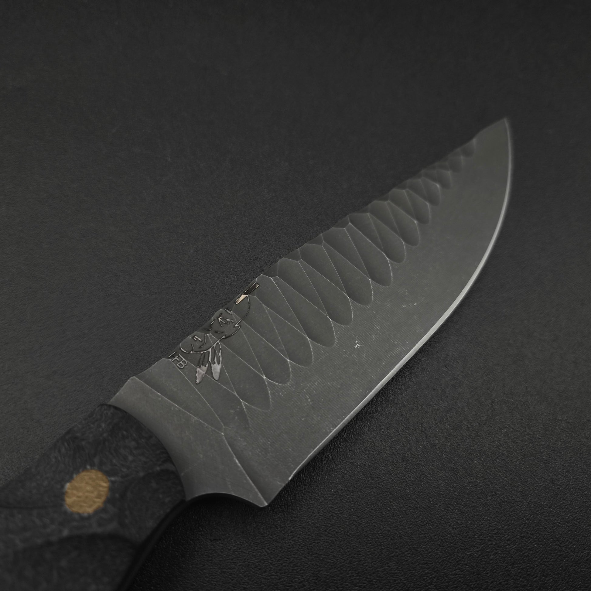 Half Face Blades Crow Jr Bison Micarta, rock work blade face 3