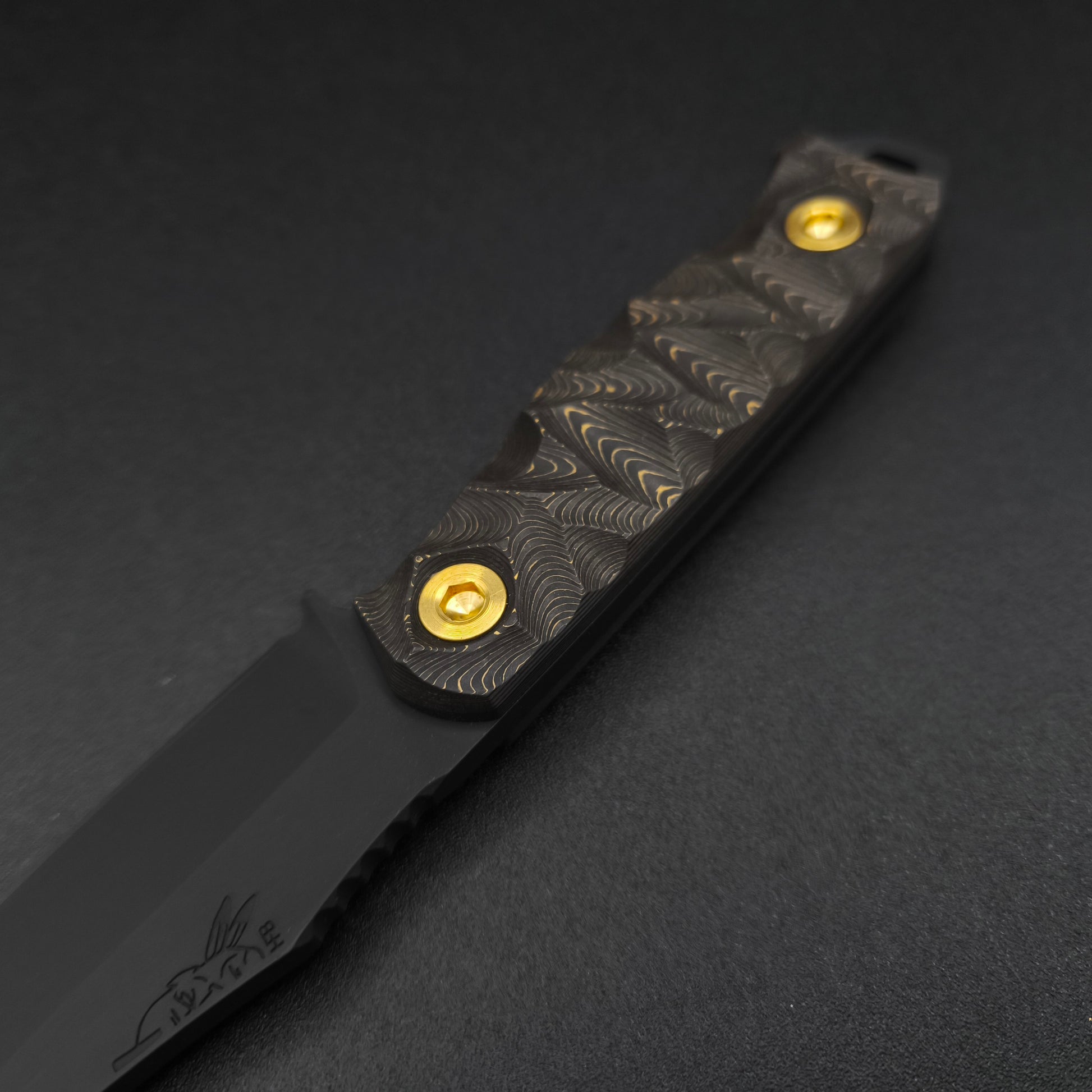 Half Face Blades Field Knife Jr Gold Camo FAT Carbon 3