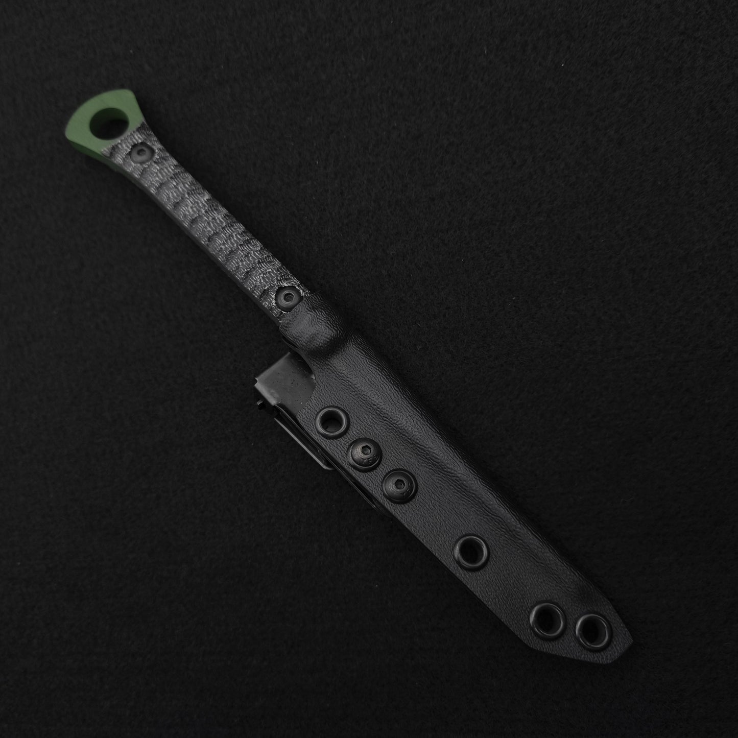 Half Face Blades Cardiac Spike Black Canvas Micarta, Highland Green Cerakote 3