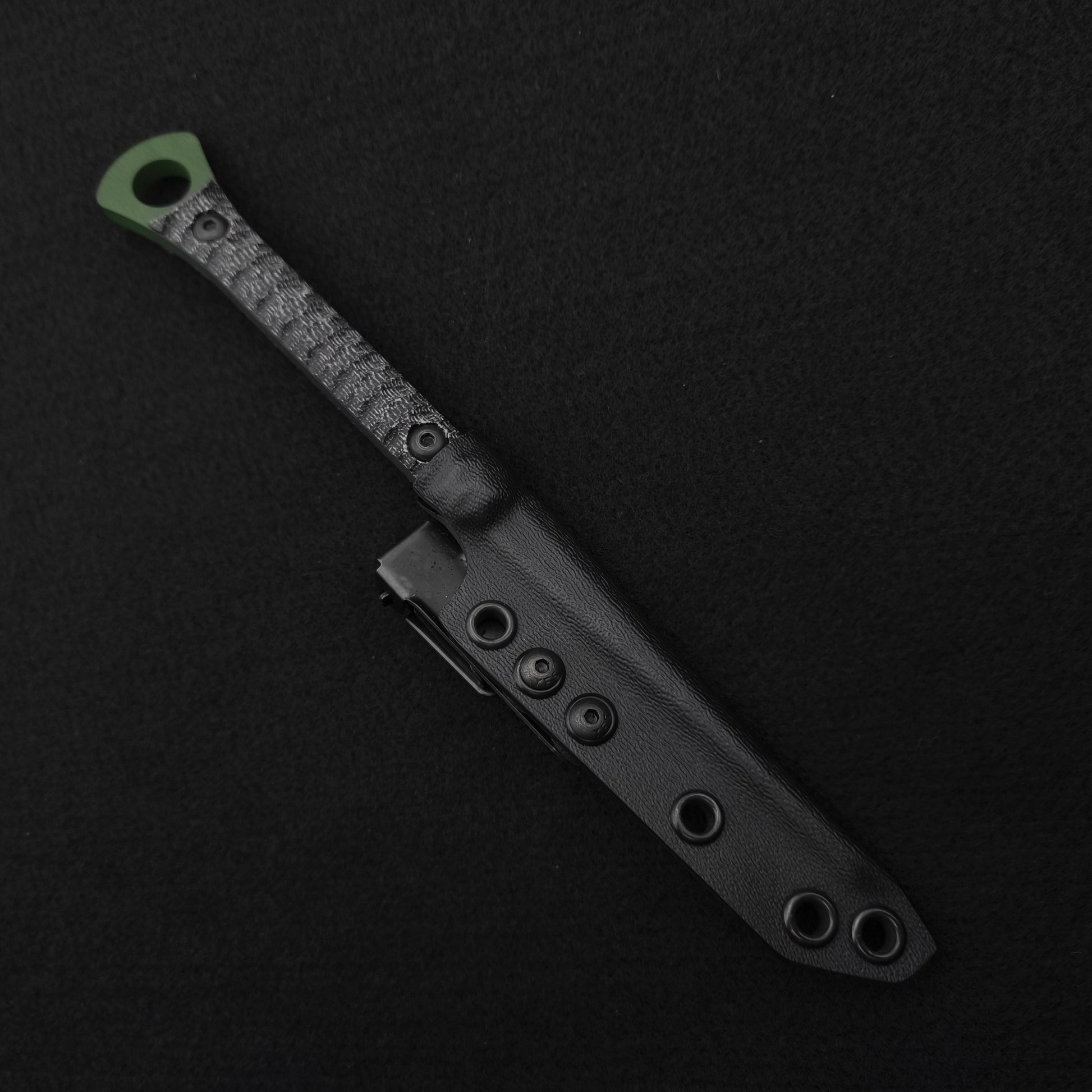 Half Face Blades Cardiac Spike Black Canvas Micarta, Highland Green Cerakote 3