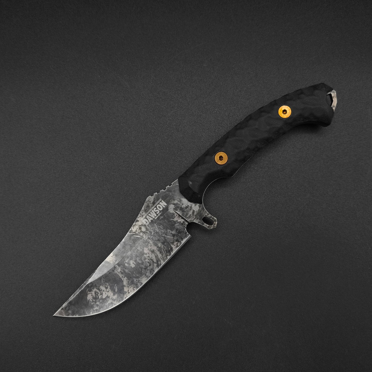 Dawson Knives Woodsman Rainstorm, Black G10, ProCut 1