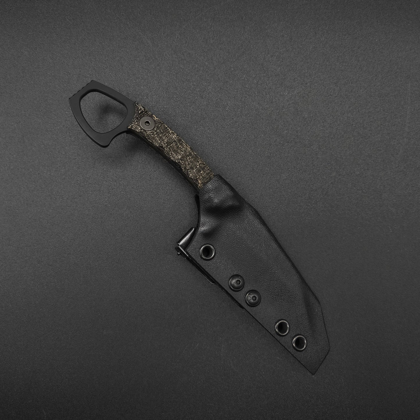 Half Face Blades SHPOS Black Burlap Micarta, Armor Black cerakote