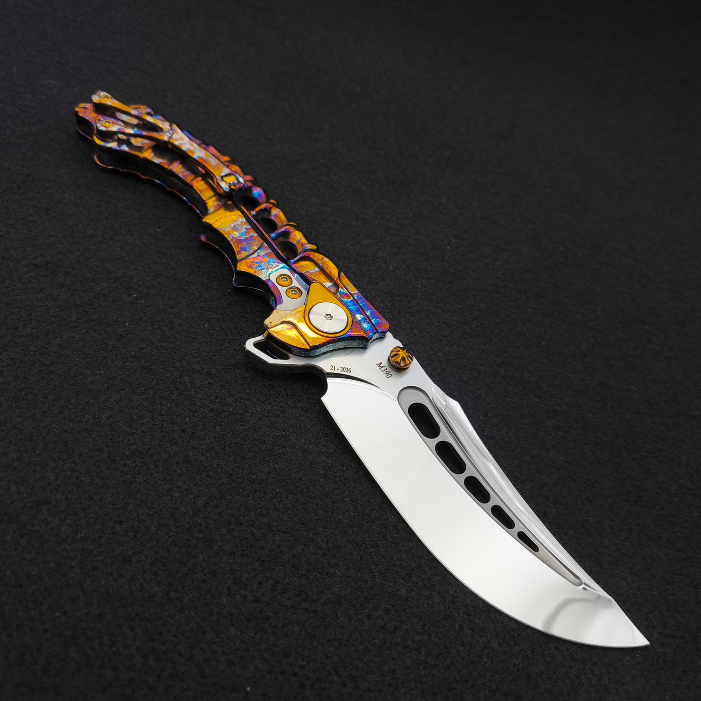 ADV Scavenger Gen 2, Integral Titanium Handle, Satin and Acid Rain, M390 2 - 2