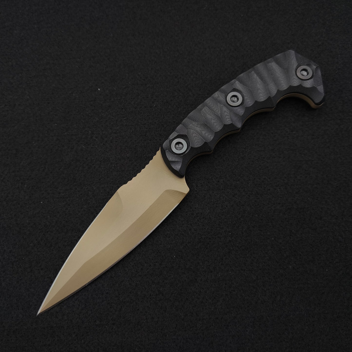 Half Face Blades HUMINT 4" Black G10, FDE Cerakote 2