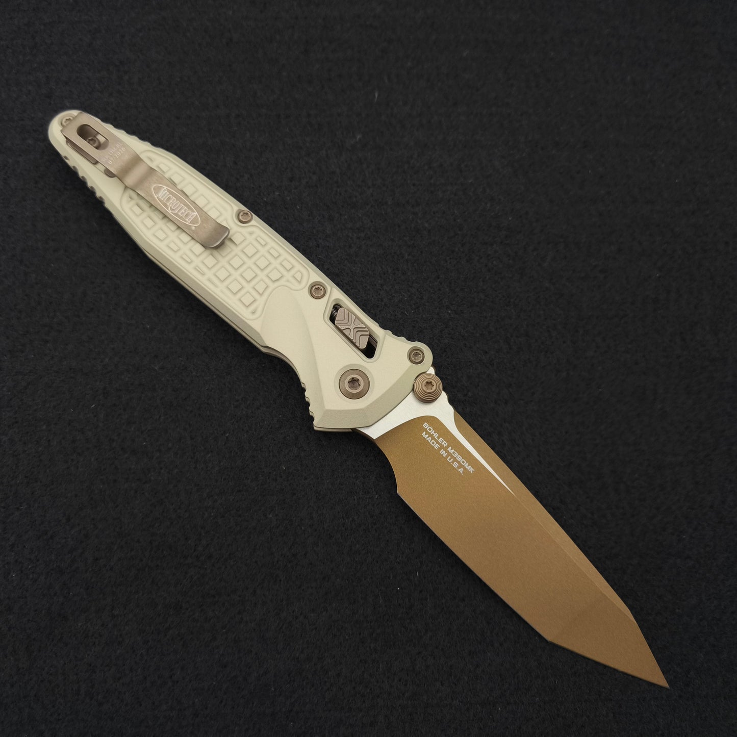 Microtech Knives Socom Delta RAM-LOK T/E Frag Champagne Gold