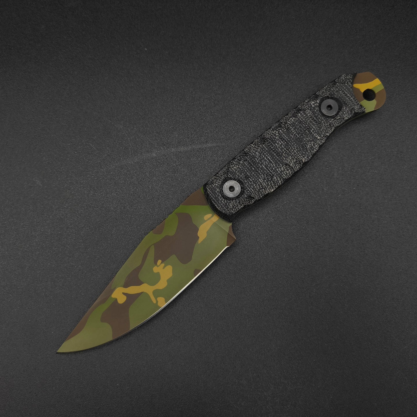 Half Face Blades Crow Scalper Black Canvas Micarta, Tropic Multicam 2