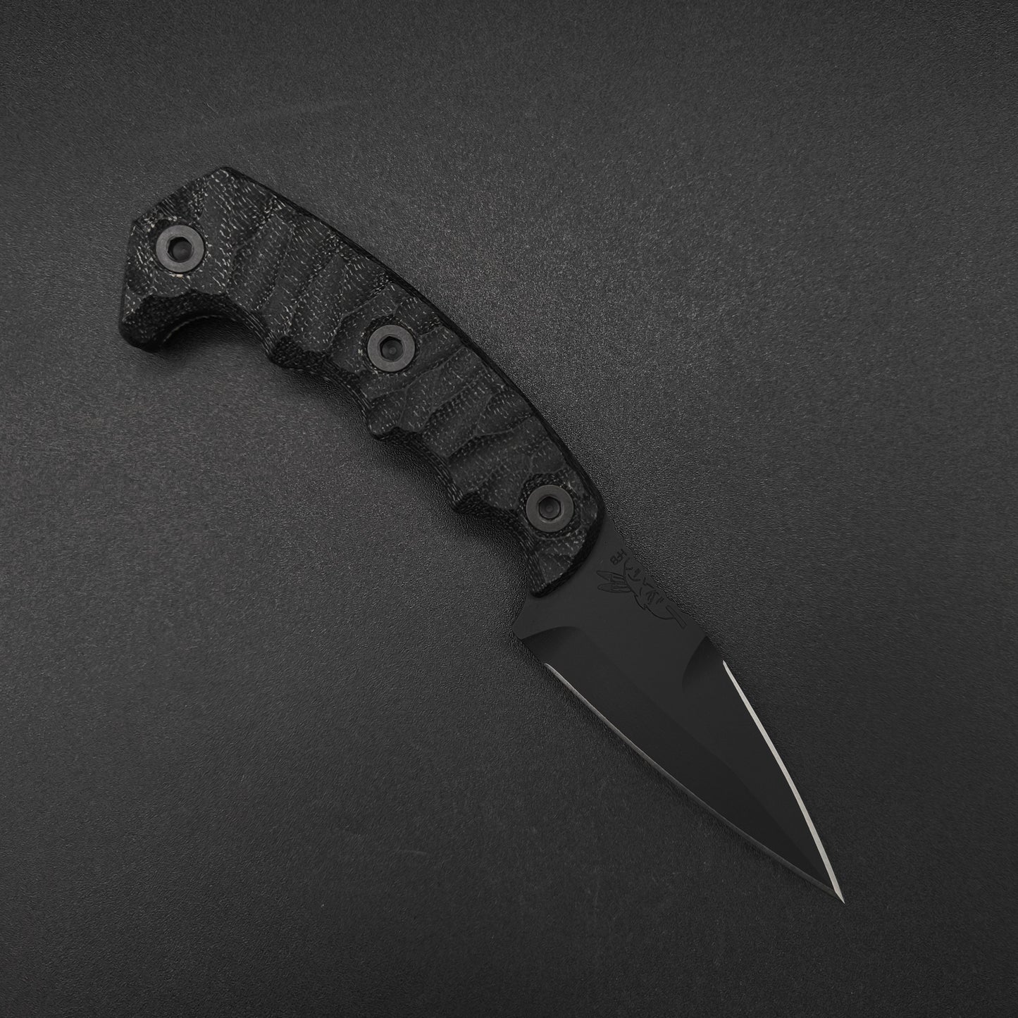 Half Face Blades HUMINT 3" Black Canvas Micarta, Armor Black