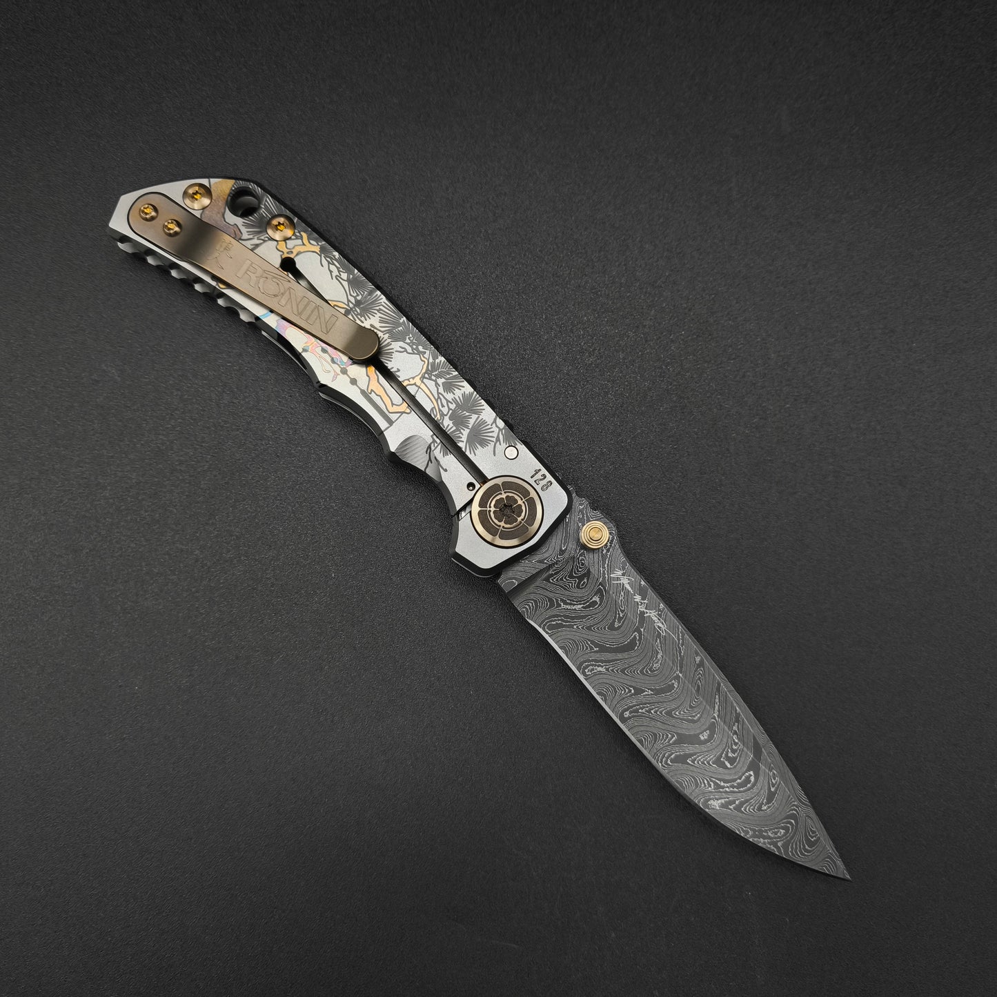 Spartan Blades Harsey Folder SF5 Custom Chad Nichols Damascus Ronin Longgunner
