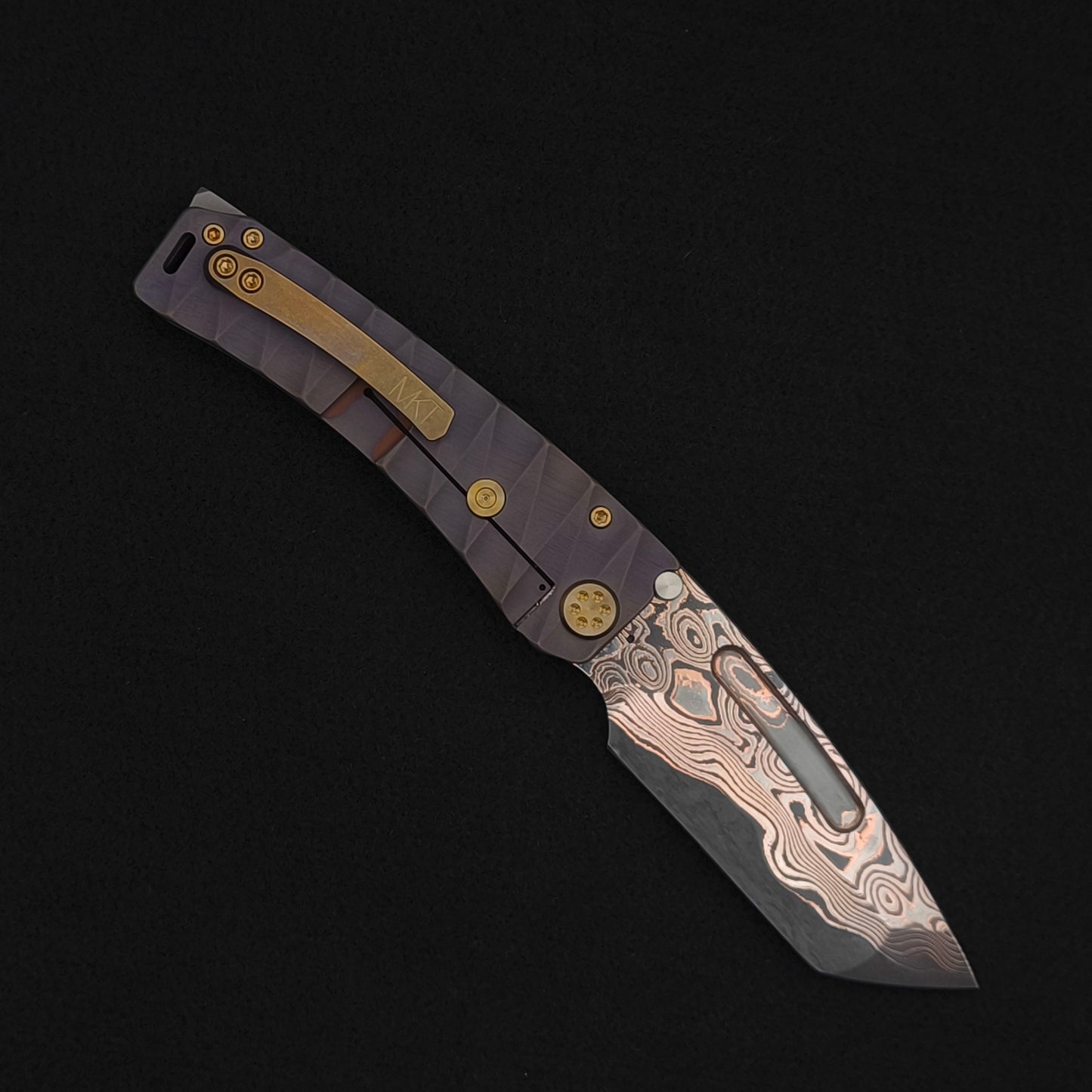 Medford Marauder H Baker Forge Copper Damascus Tanto, CuRose Lightning 2