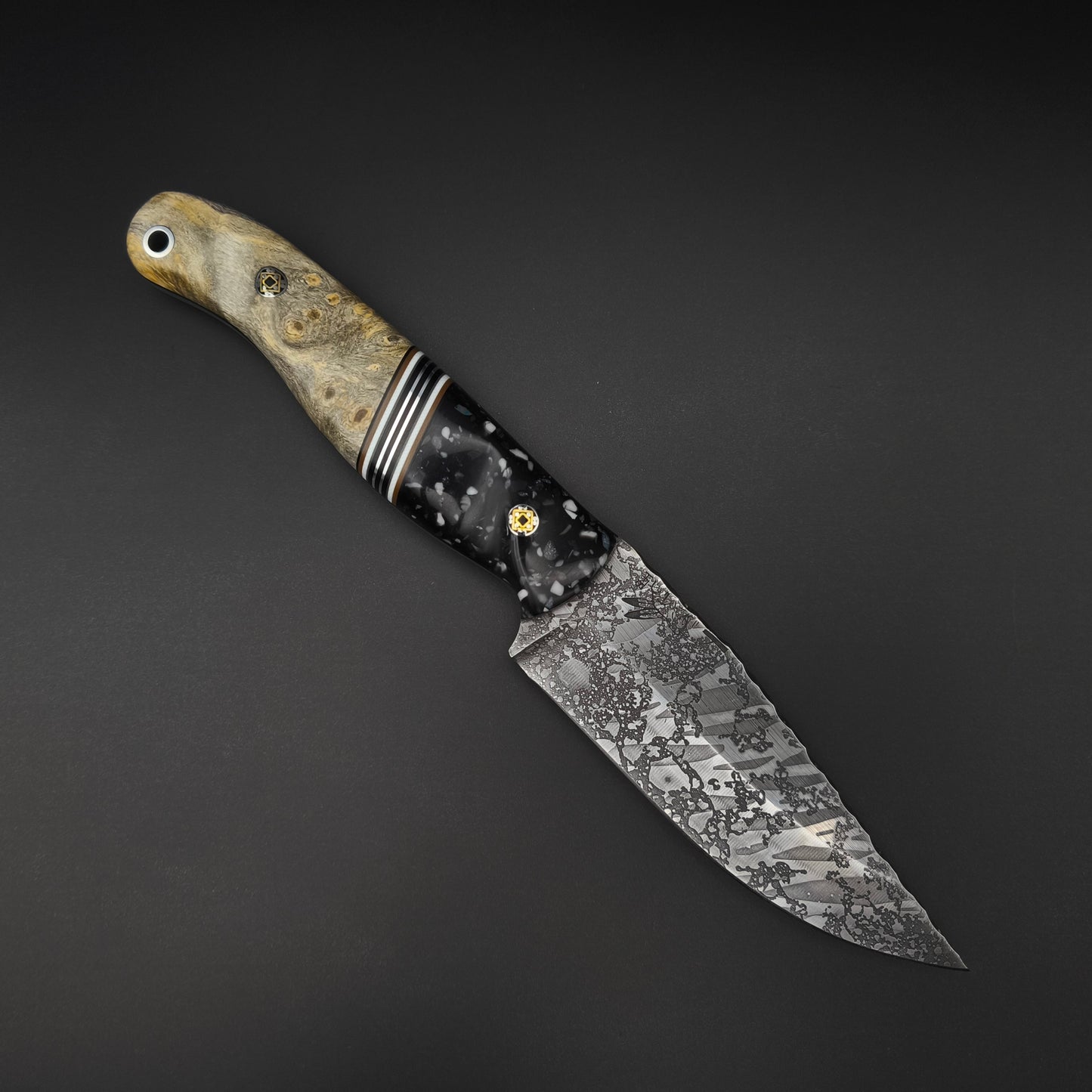 Half Face Blades Crow Jr White and Grey Fleck Resin and Buckeye 1