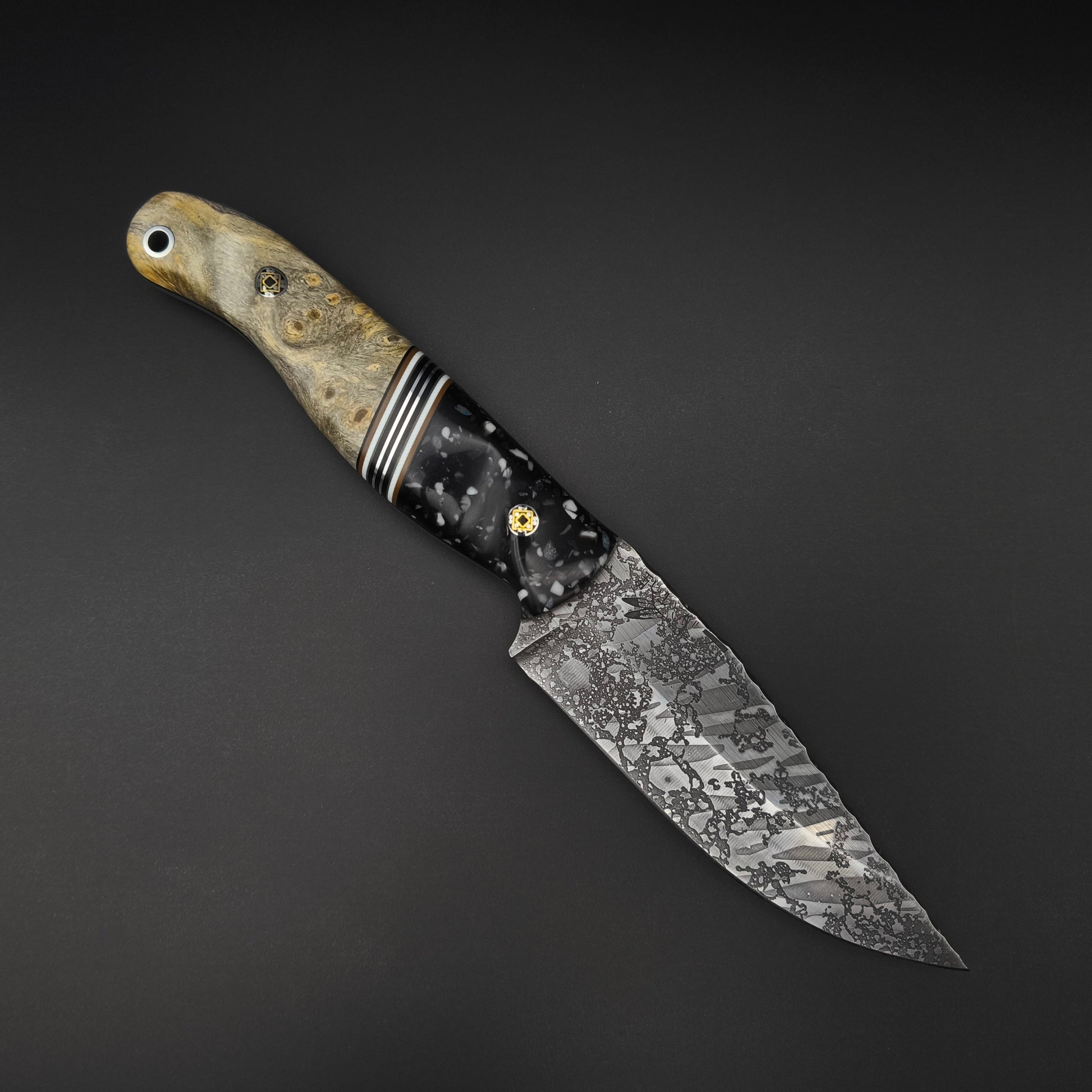 Half Face Blades Crow Jr White and Grey Fleck Resin and Buckeye 1