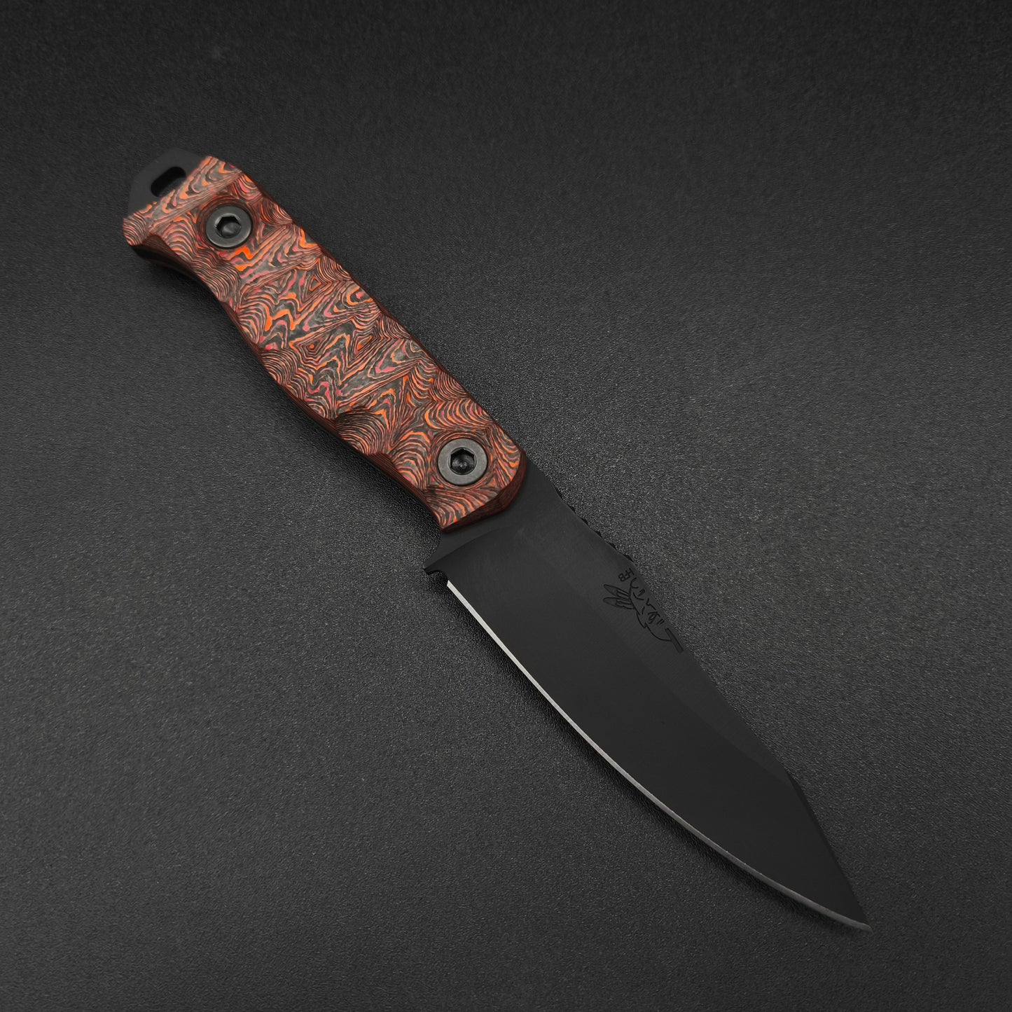 Half Face Blades Field Knife Jr Mars Valley Carbon, Armor Black Cerakote 1