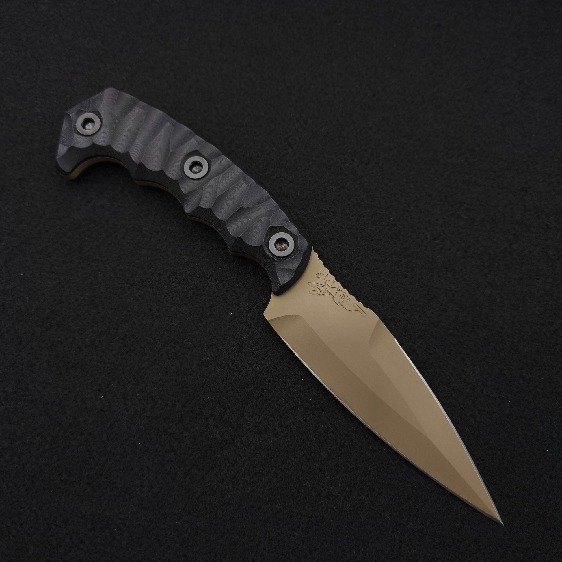 Half Face Blades HUMINT 4" Black G10, FDE Cerakote 1