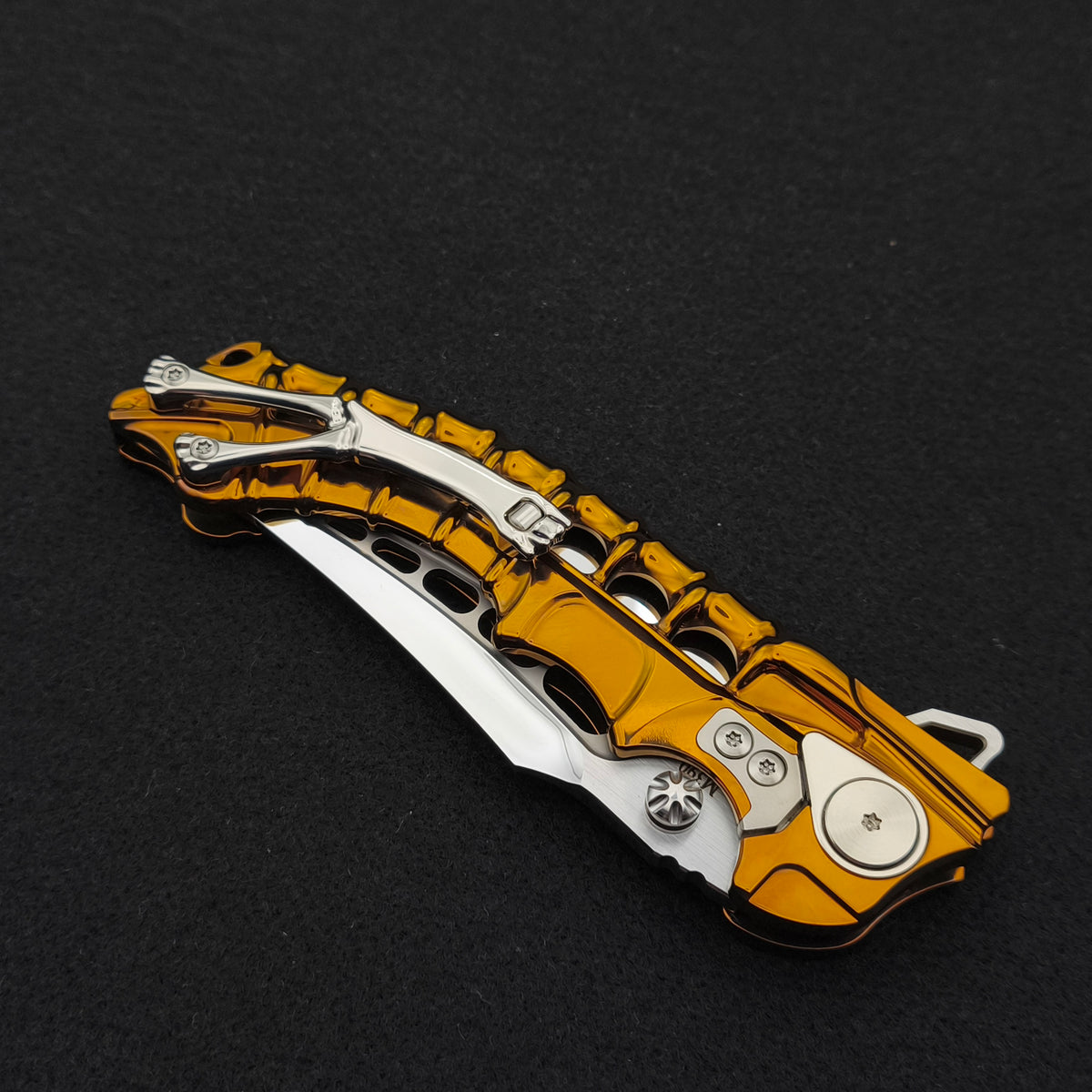 ADV Scavenger Gen 2, Integral Titanium Handle, Gold and Mirror finish, M390 6