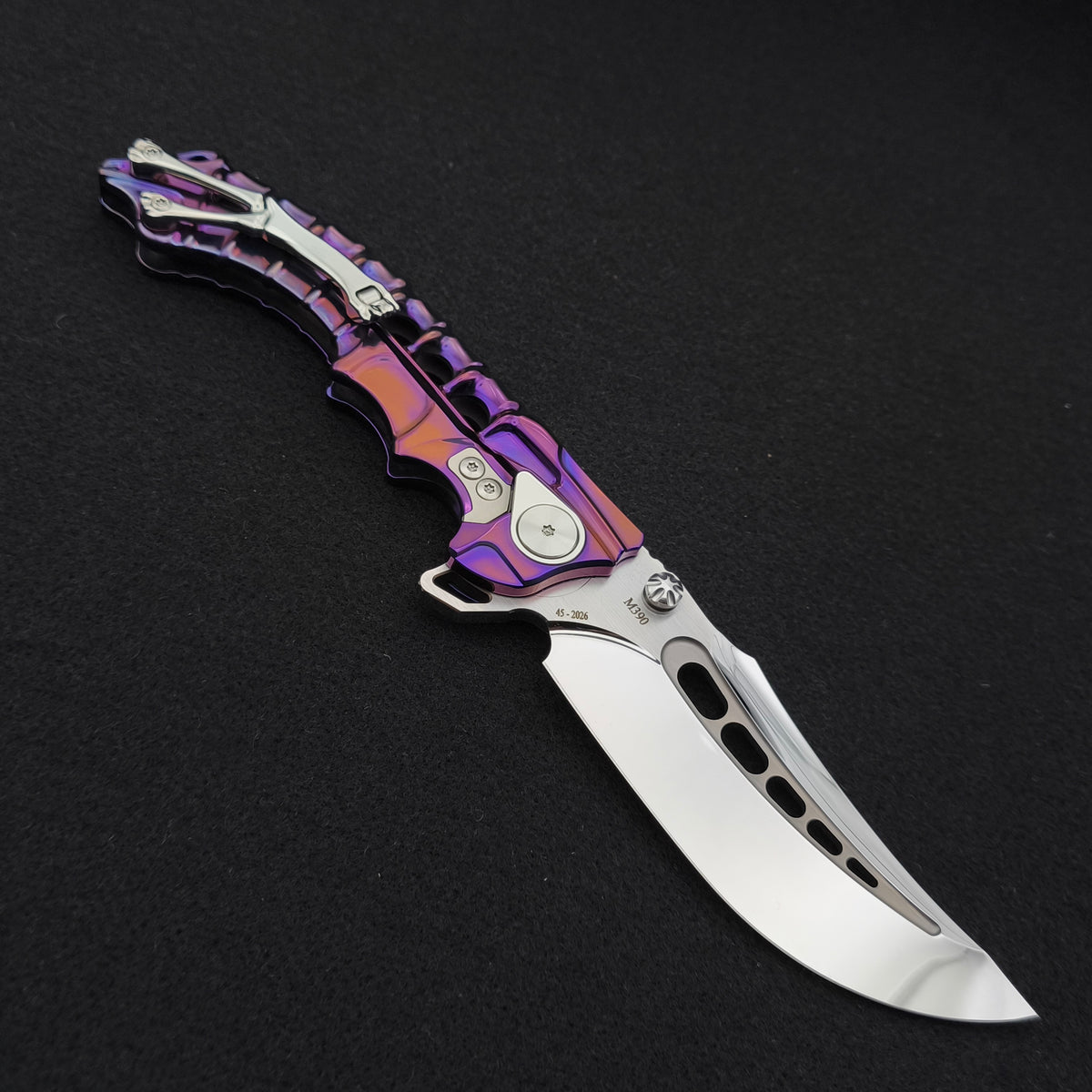 ADV Scavenger Gen 2, Integral Titanium Handle, Purple and Mirror finish, M390 2