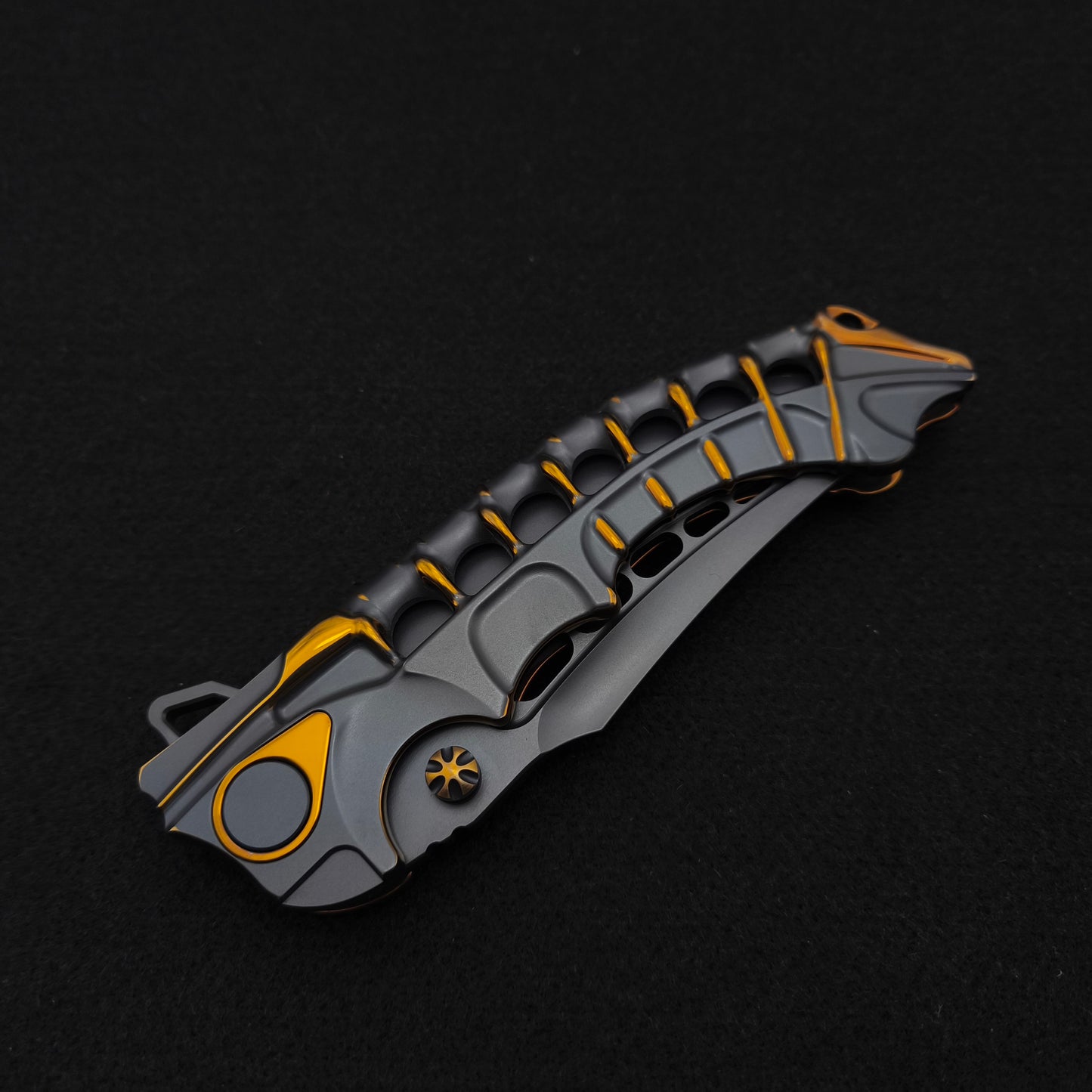 ADV Scavenger Gen 2, Integral Titanium Handle, Kal-Gard and Gold Finish, M390 4